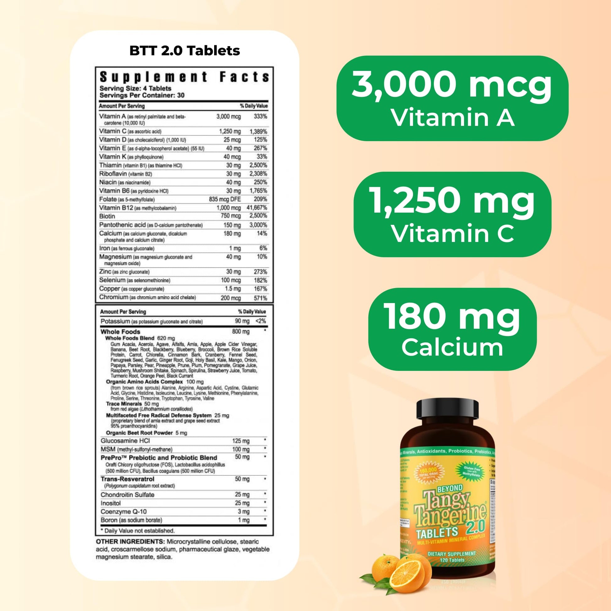 Youngevity Beyond Tangy Tangerine 2.0 Multi-Vitamin & Mineral Complex - Made with Natural & Whole Foods | 160,000 ORAC | 120 Tablets - 2-Pack Youngevity Au supplements