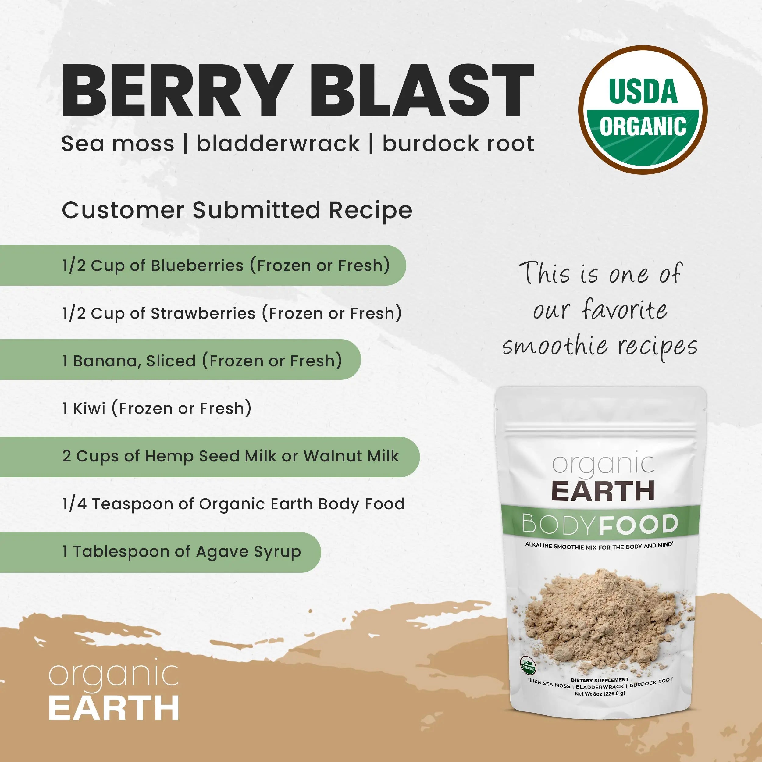 Organic Earth Irish Sea Moss Powder 8oz - Wildcrafted Sea Moss Organic with Bladderwrac Organic Earth Au supplements