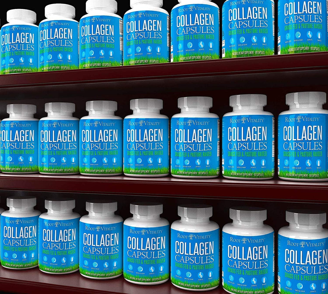 Root Vitality Collagen Peptides Capsules - Grass-Fed, Pasture-Raised Hydrolyzed Protein Supplement for Skin, Hair, & Nails - Non-GMO, Zero Sugar Daily Pills for Men & Women (180 Capsules) Root Vitality Au supplements