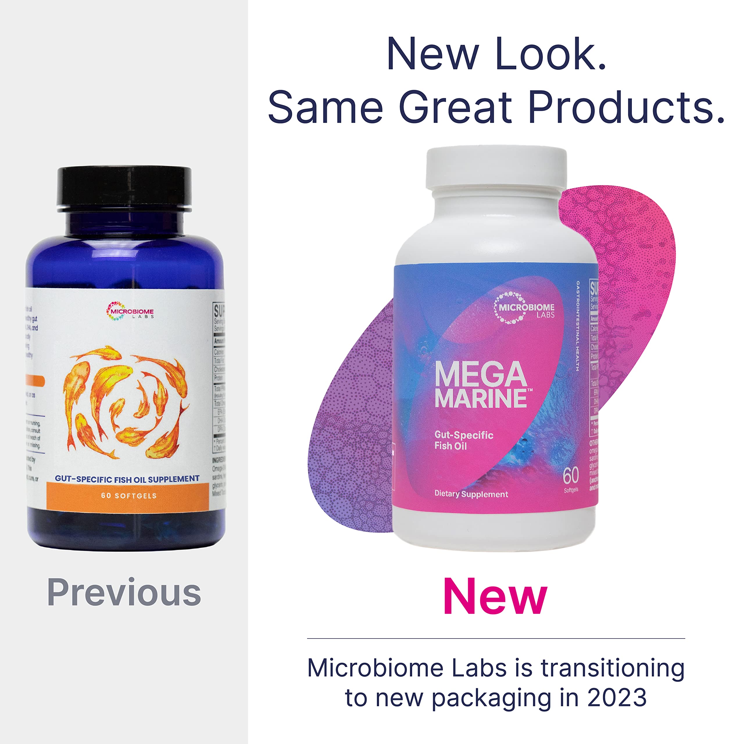 Microbiome Labs MegaMarine Omega 3 Fish Oil Supplements - Gut-Specific EPA DHA Omega 3 Supplement with DPA for Gut Health - Support Immune & Gut Barrier Function (60 Softgels) Microbiome Labs Au supplements