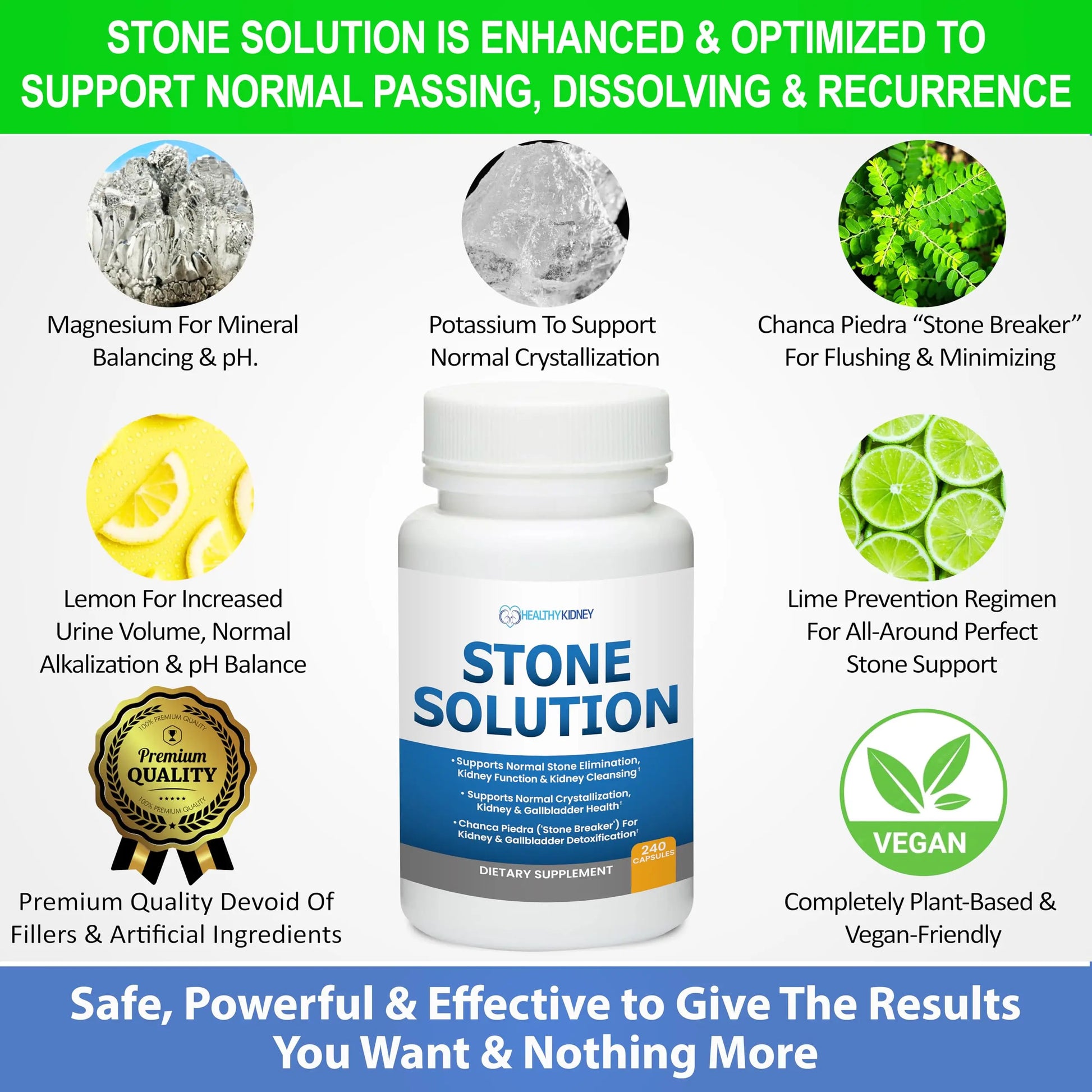 Stone Solution Capsules- Natural Dissolver, Kidney Stone Support & Kidney Cleanser Chanca Piedra Stone Breaker Gallbladder Cleanse, Flush & Stop Recurrence, Stone Relief 60 Servings Kidney Restore Au supplements