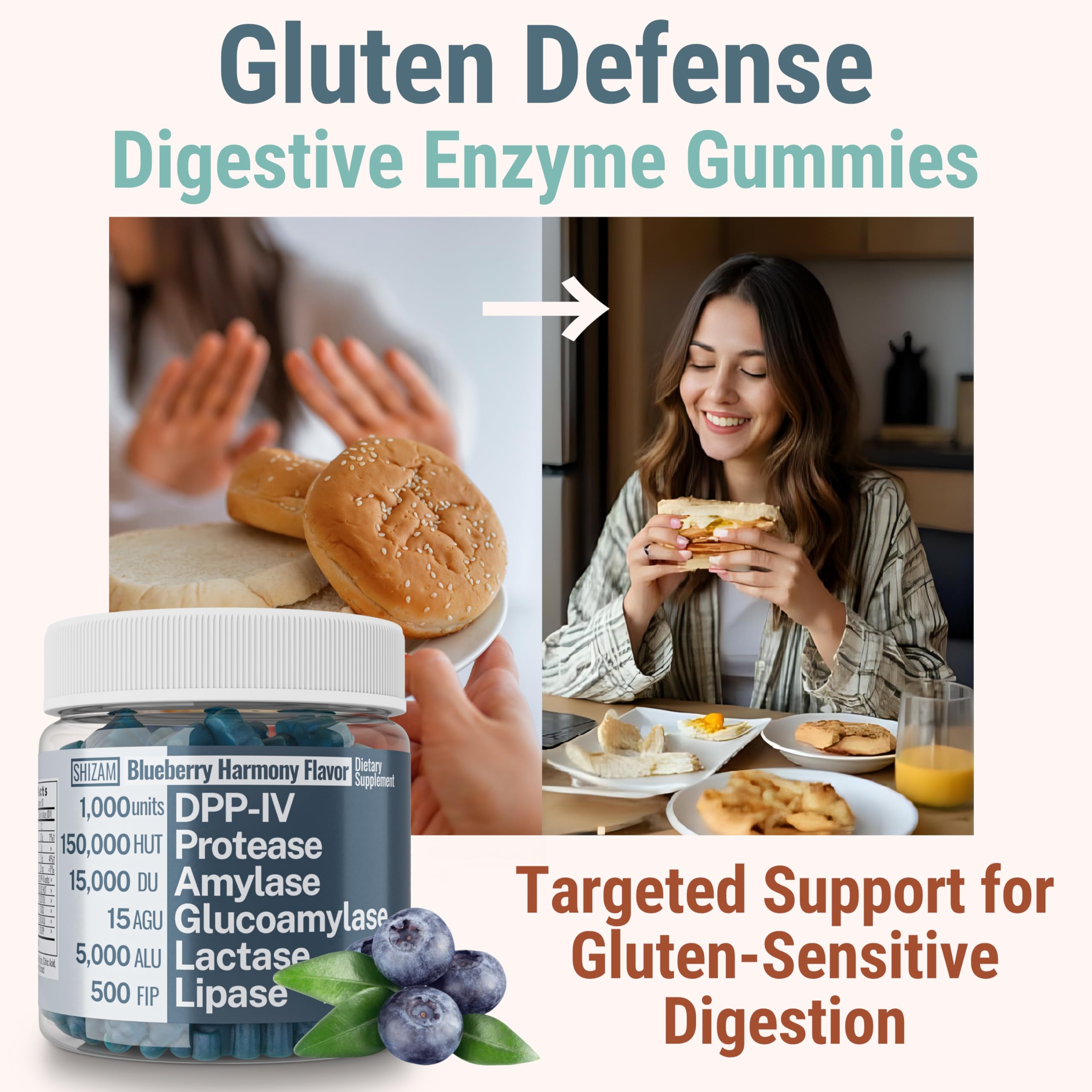 Gluten & Lactase Digestive Enzyme Gummies – Lactase Pancreatic Enzymes with DPP‑IV Lipase Gluco‑Amylase Lactase, Drops Chewables Capsules Pills Powder Supplement Alt, Pancreatic Support, for Kids SHIZAM Au supplements