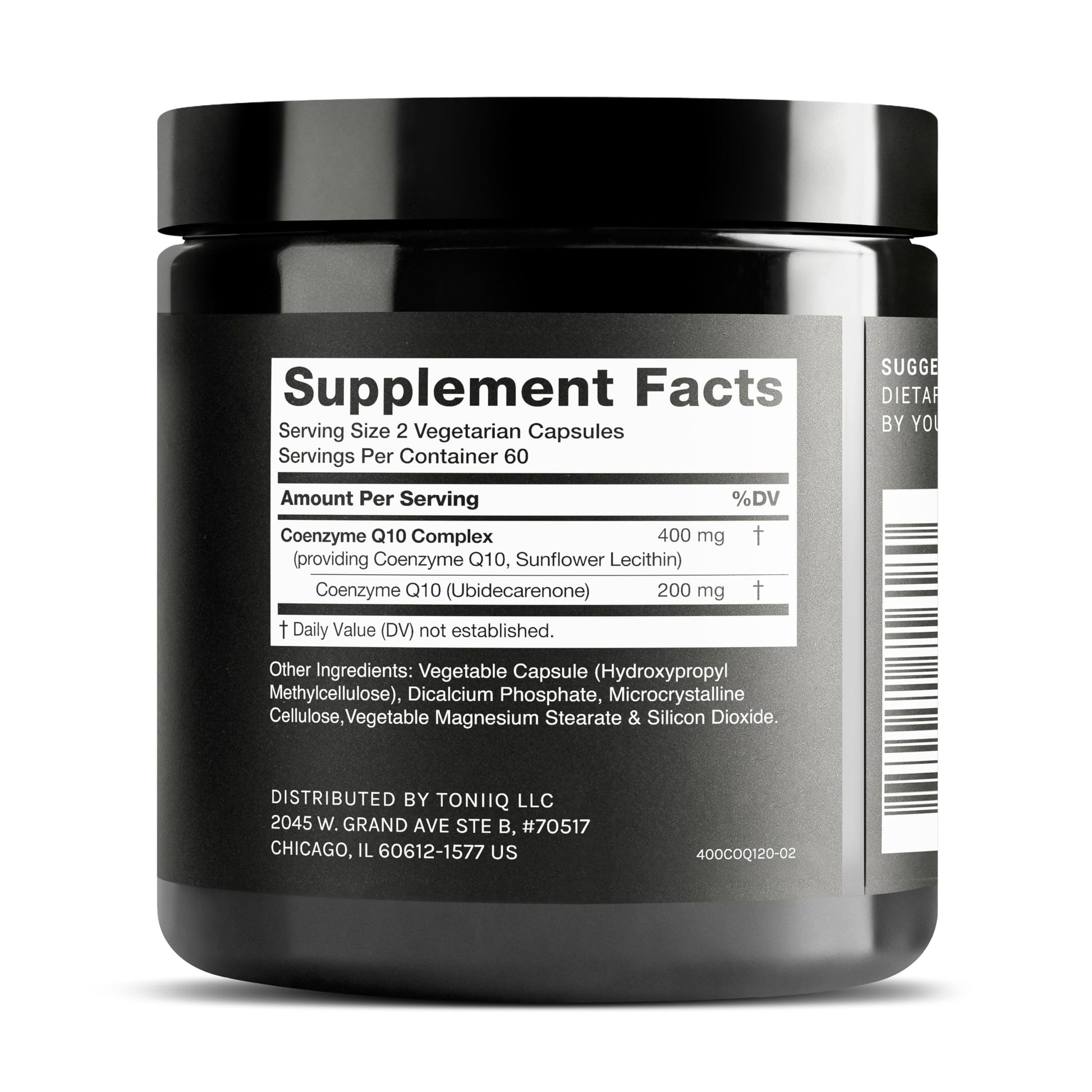 Toniiq CoQ10 400mg Extra Strength - Ultra High Purity - Liposomal for Superior Absorption - 98% Purified - Third-Party Tested, 120 Veggie Capsules Toniiq Au supplements