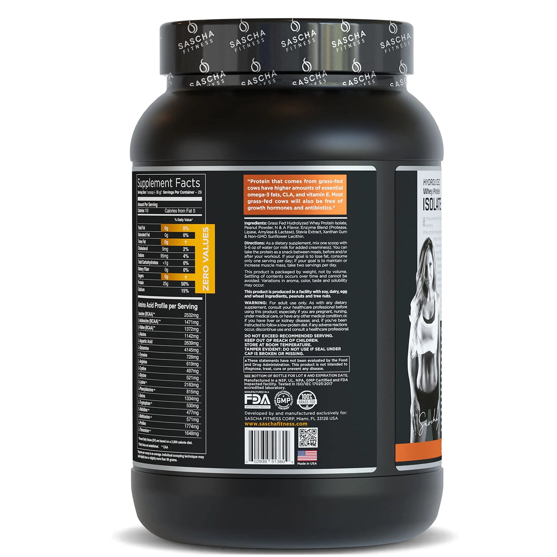 SASCHA FITNESS Hydrolyzed Whey Protein Isolate,100% Grass-Fed ,2.3 Pounds SASCHA FITNESS Au supplements