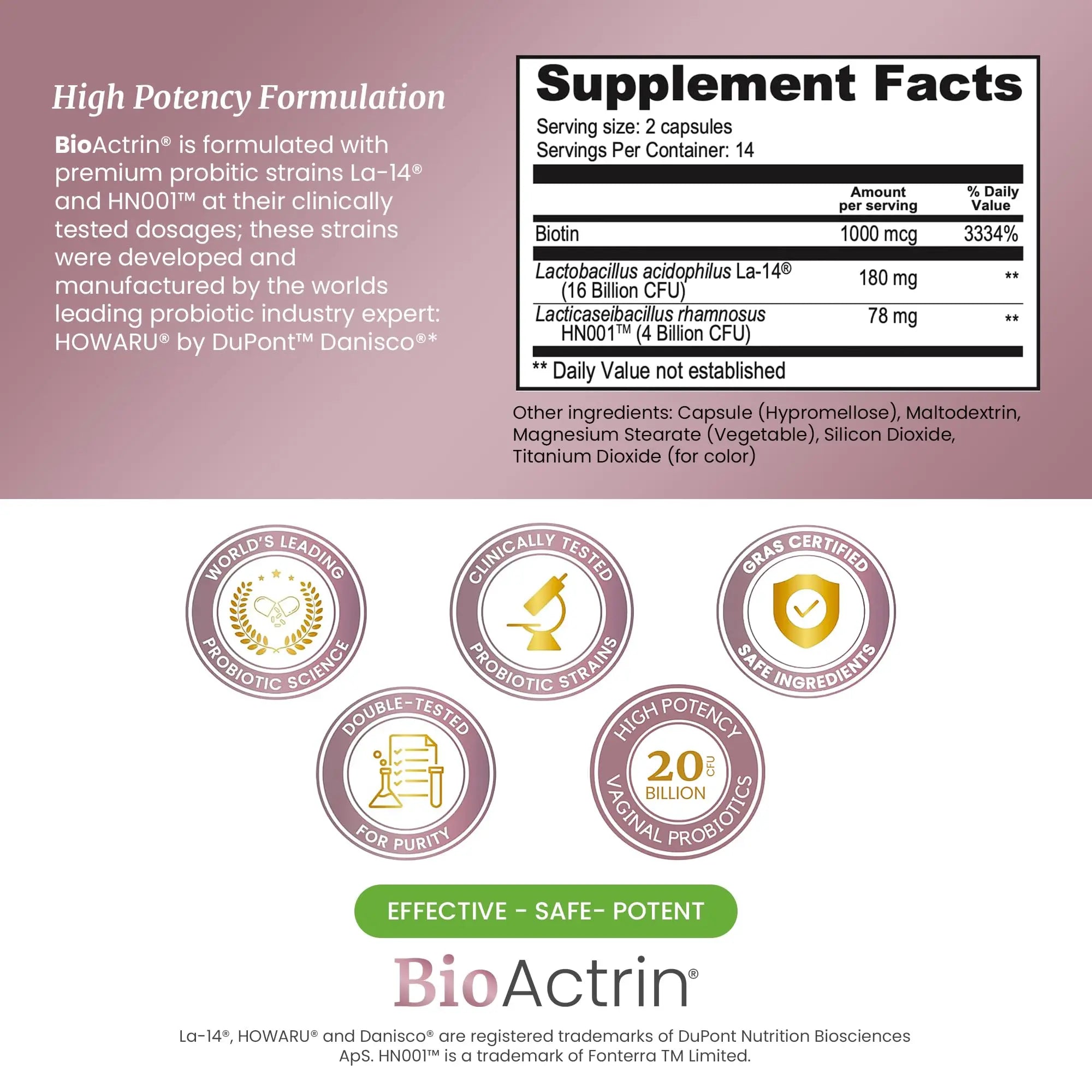 Bioactrin Vaginal Probiotics for Women - Formulated Bacterial Vaginosis Treatment, Yeast Infection SIGNIFY NATURE Au supplements