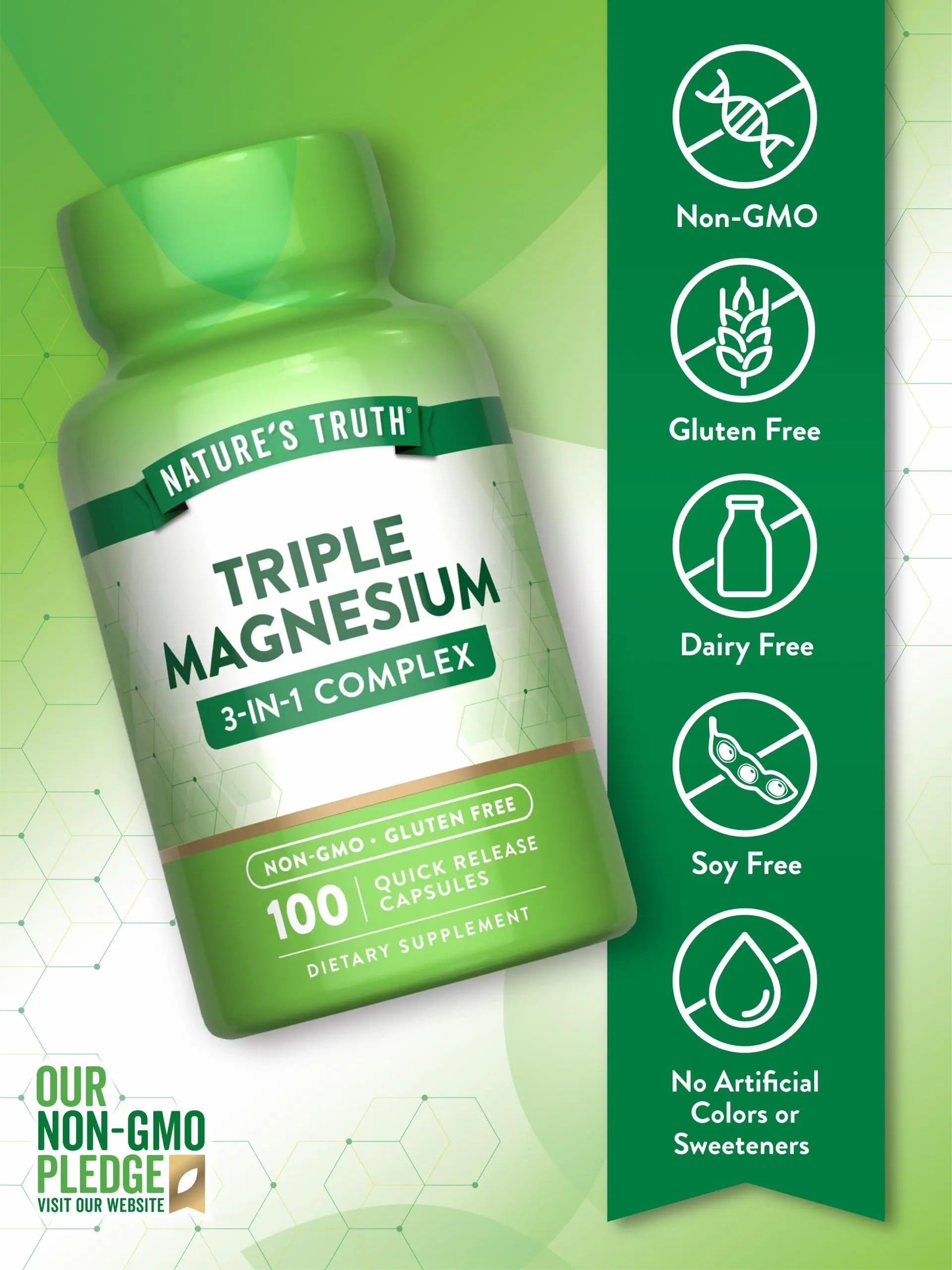 Nature's Truth Triple Magnesium Complex Supplement | 100 Capsules | 420 mg Magnesium Oxide, Citrate & Aspartate | Non-GMO & Gluten Free Nature's Truth Au supplements