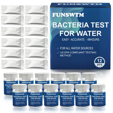 Coliform Bacteria Test Kit: 12-Pack Easy at-Home Well, Tap, Pool, Spring, Pond, Lake Drinking Water Quality Test FUNSWTM Au supplements
