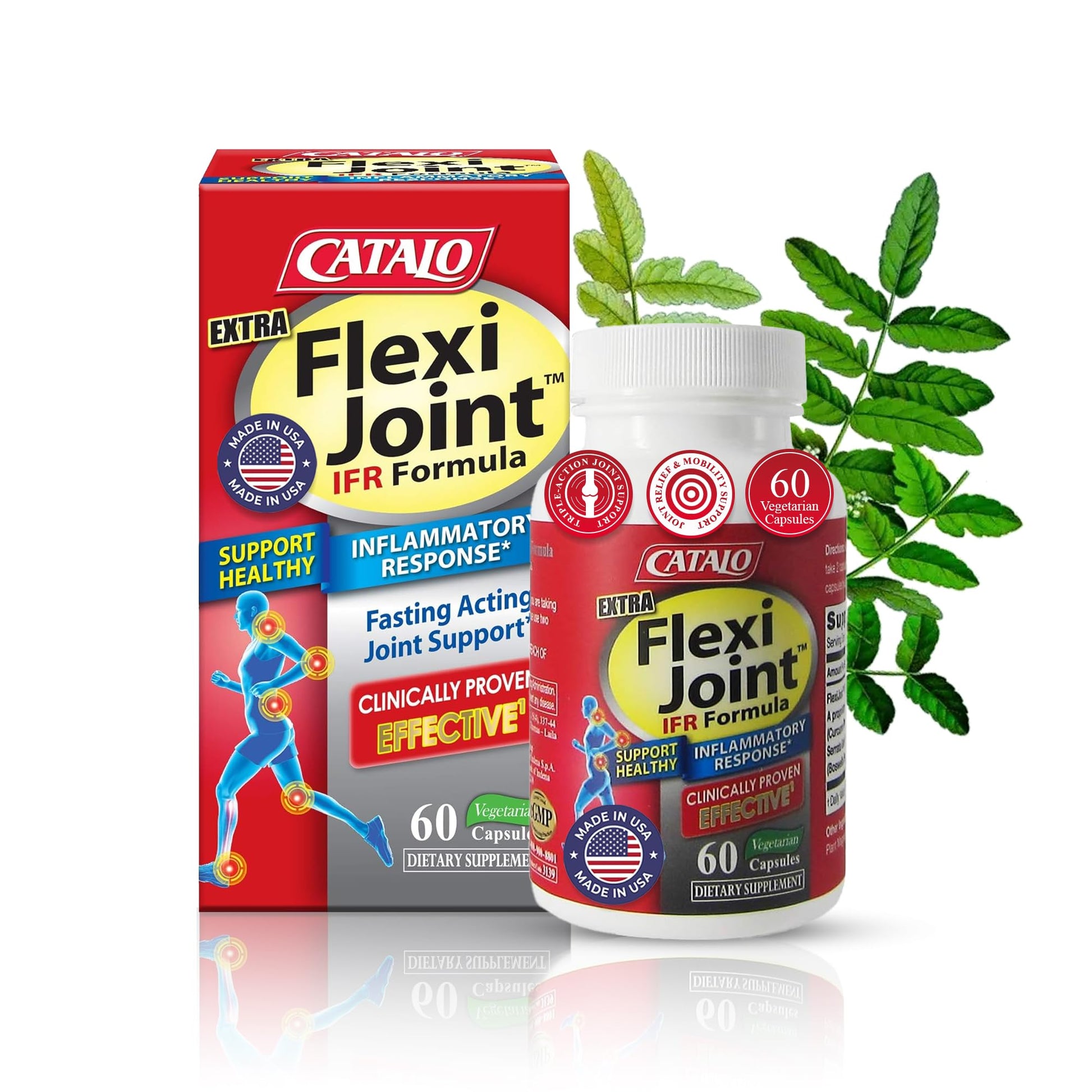 CATALO Extra FlexiJoint IFR Formula – with Meriva Turmeric Phytosome, ApresFlex & Casperome Boswellia – 60 Capsules CATALO Au supplements