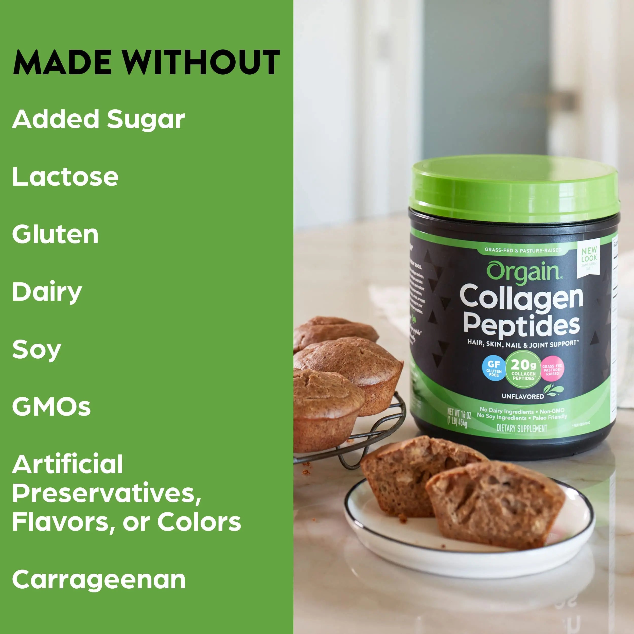 Orgain Hydrolyzed Collagen Peptides Powder, 20g Grass Fed Collagen - Hair, Skin, Nail Orgain Au supplements
