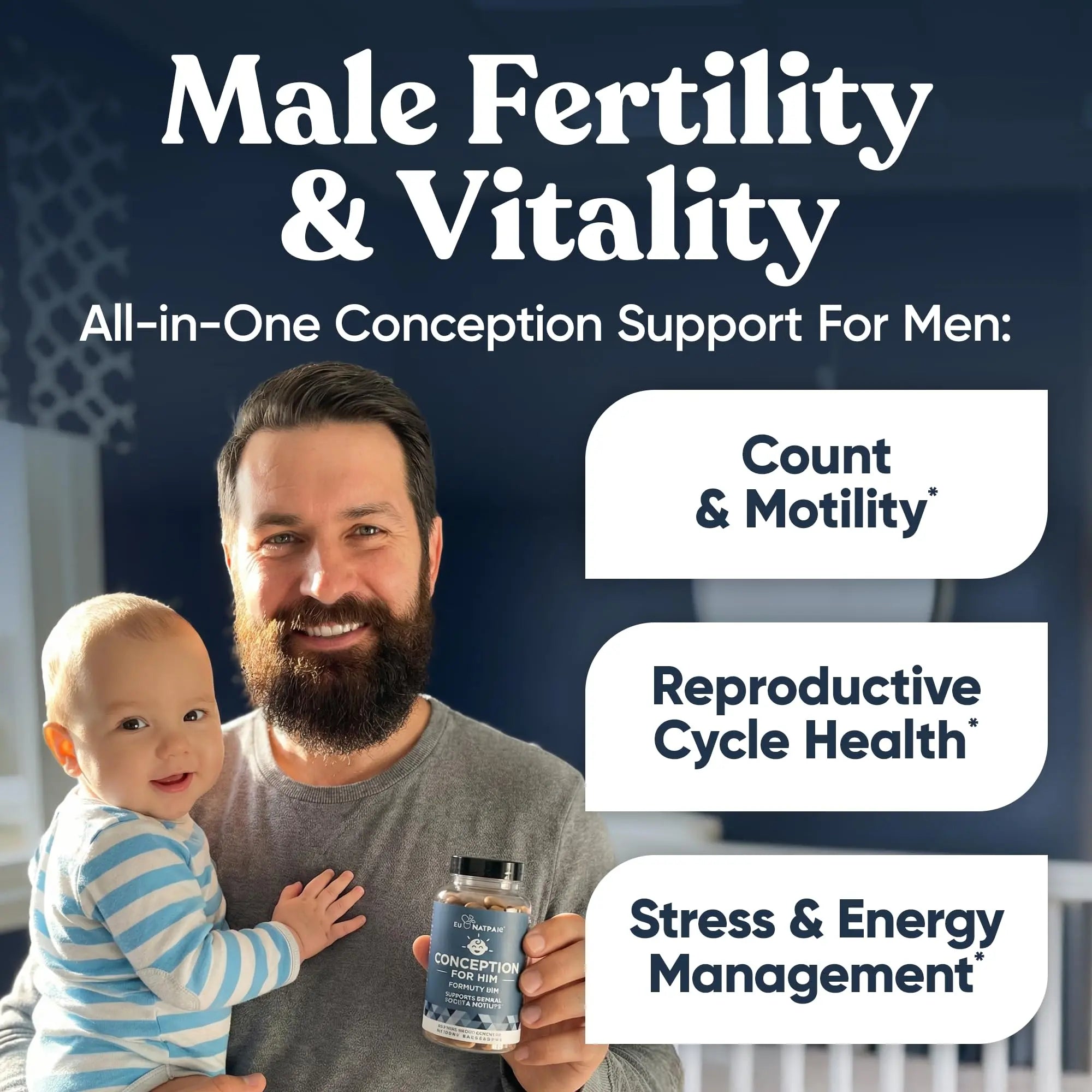 Conception for Him and Vital Liver Bundle - Male Fertility Booster & Prenatal Supplement + 9-in-1 Liver Support Eu Natural Au supplements