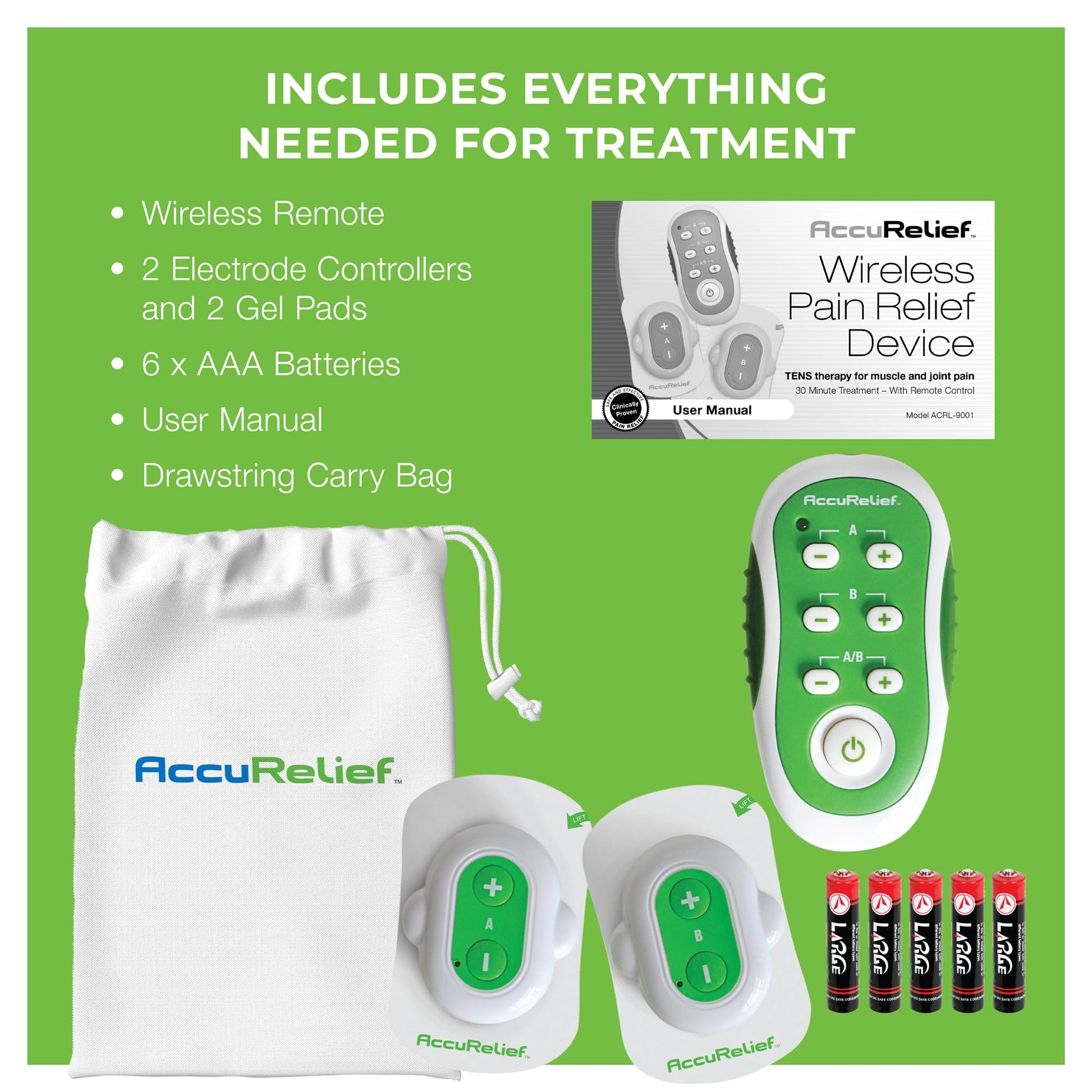 AccuRelief Wireless TENS Unit with Remote Control, TENS Pain Relief Device and Muscle Stimulator, for Back Pain, Neck Pain, Arm and Leg Pain AccuRelief Au supplements