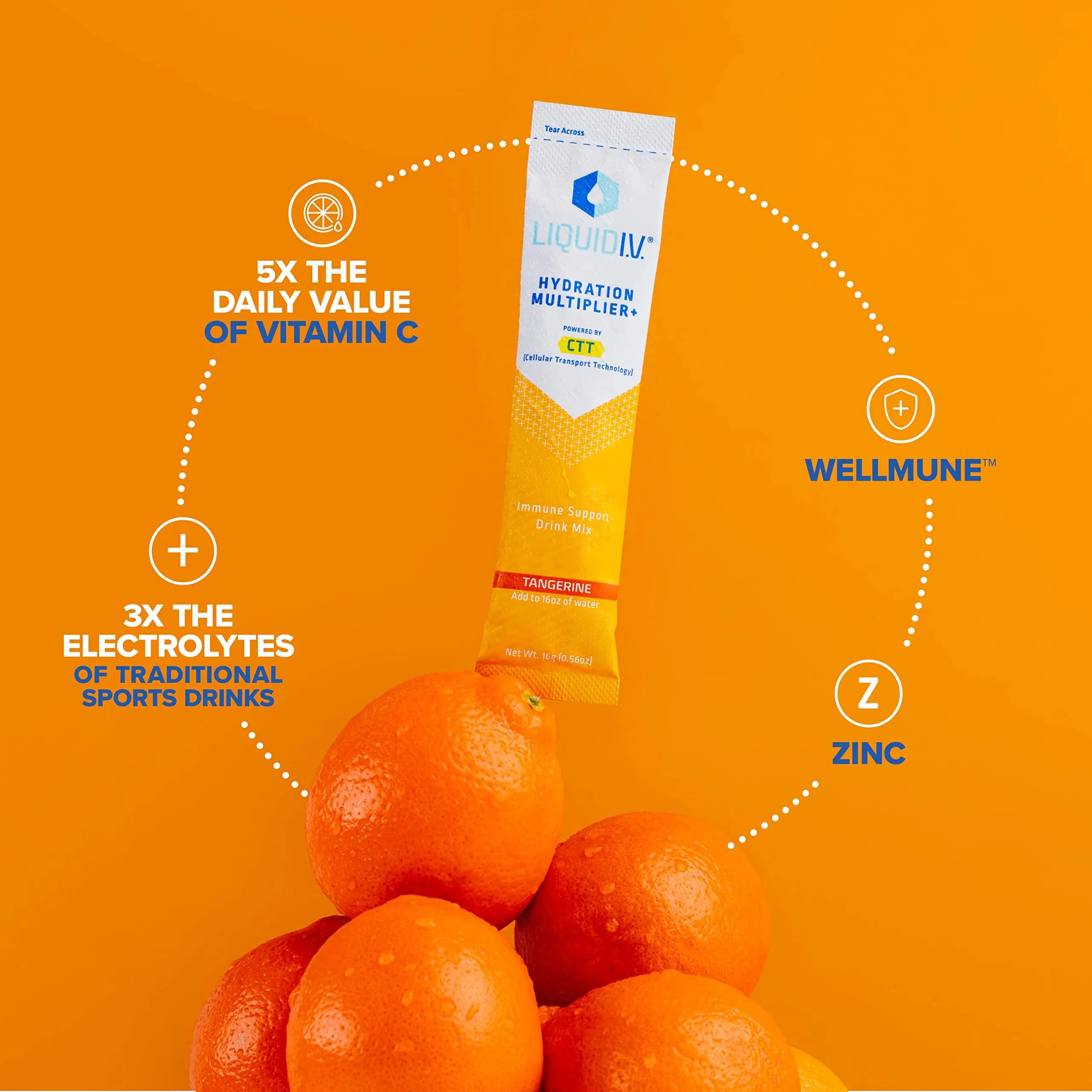 Liquid I.V. Hydration Multiplier + Immune Support - Tangerine - Hydration Powder Liquid I.V. Au supplements