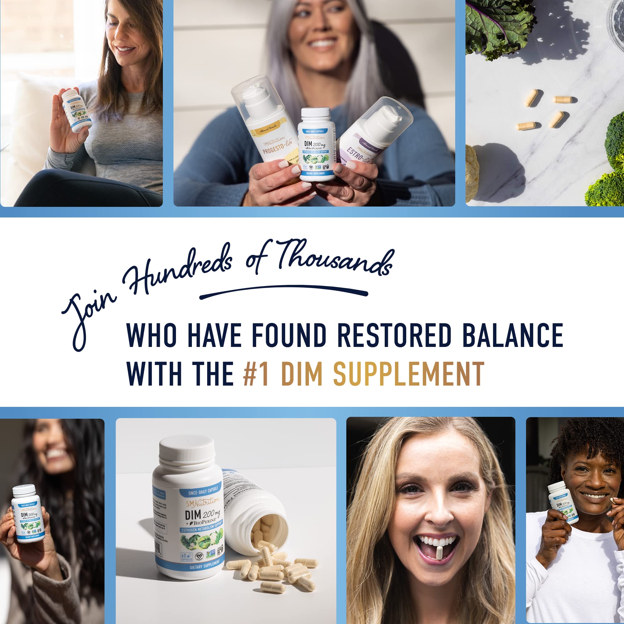 DIM Supplement 200 mg (120 Ct) | Estrogen Balance for Women & Men | Hormone Balance SMNutrition Au supplements