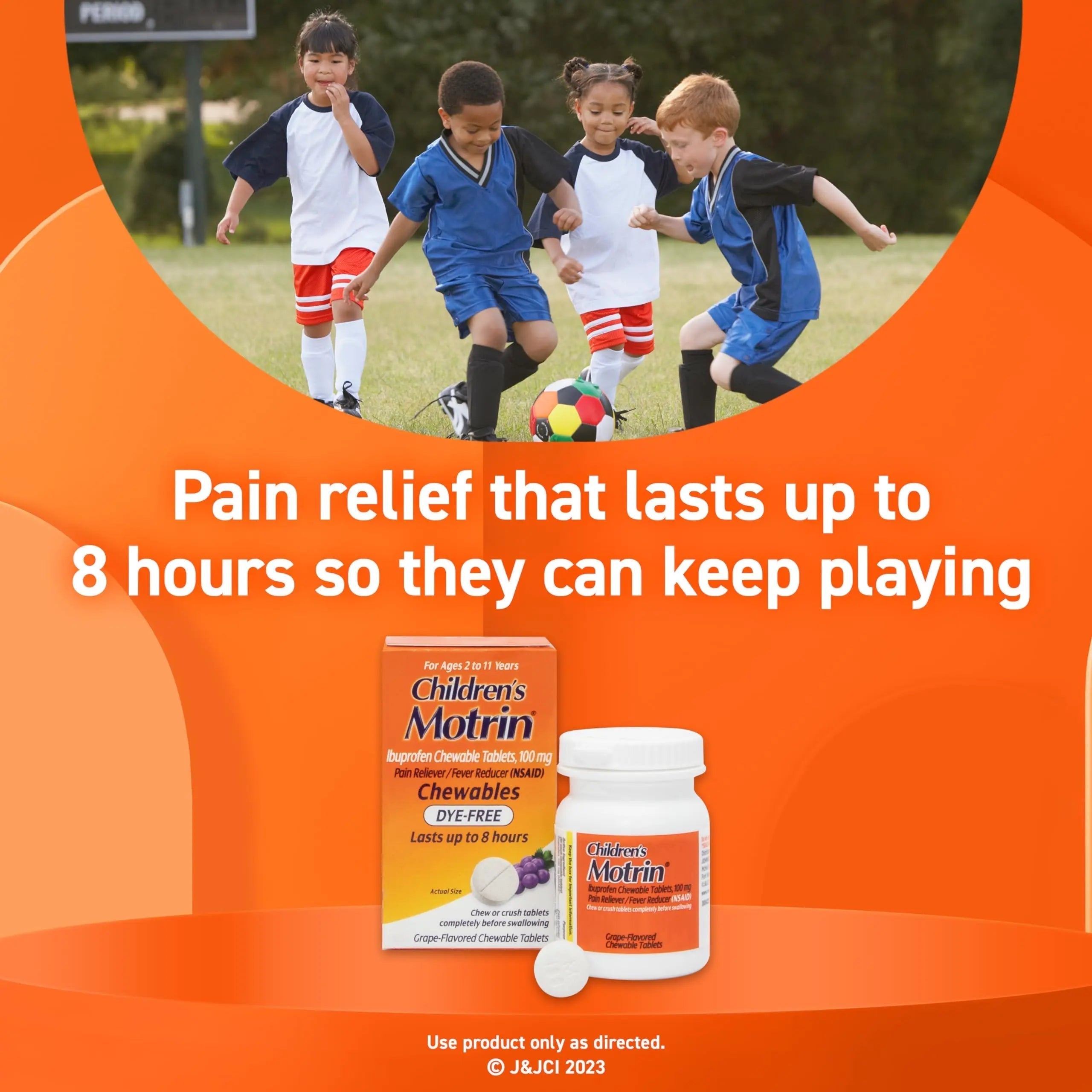 Motrin Children's Dye-Free Chewable Tablets with Ibuprofen, Kids' Fever Reducer & Pain Reliever for Sore Throat, Fever, Toothache & Pain Relief, Grape Flavor, 24 Count (Pack of 2) Motrin Au supplements