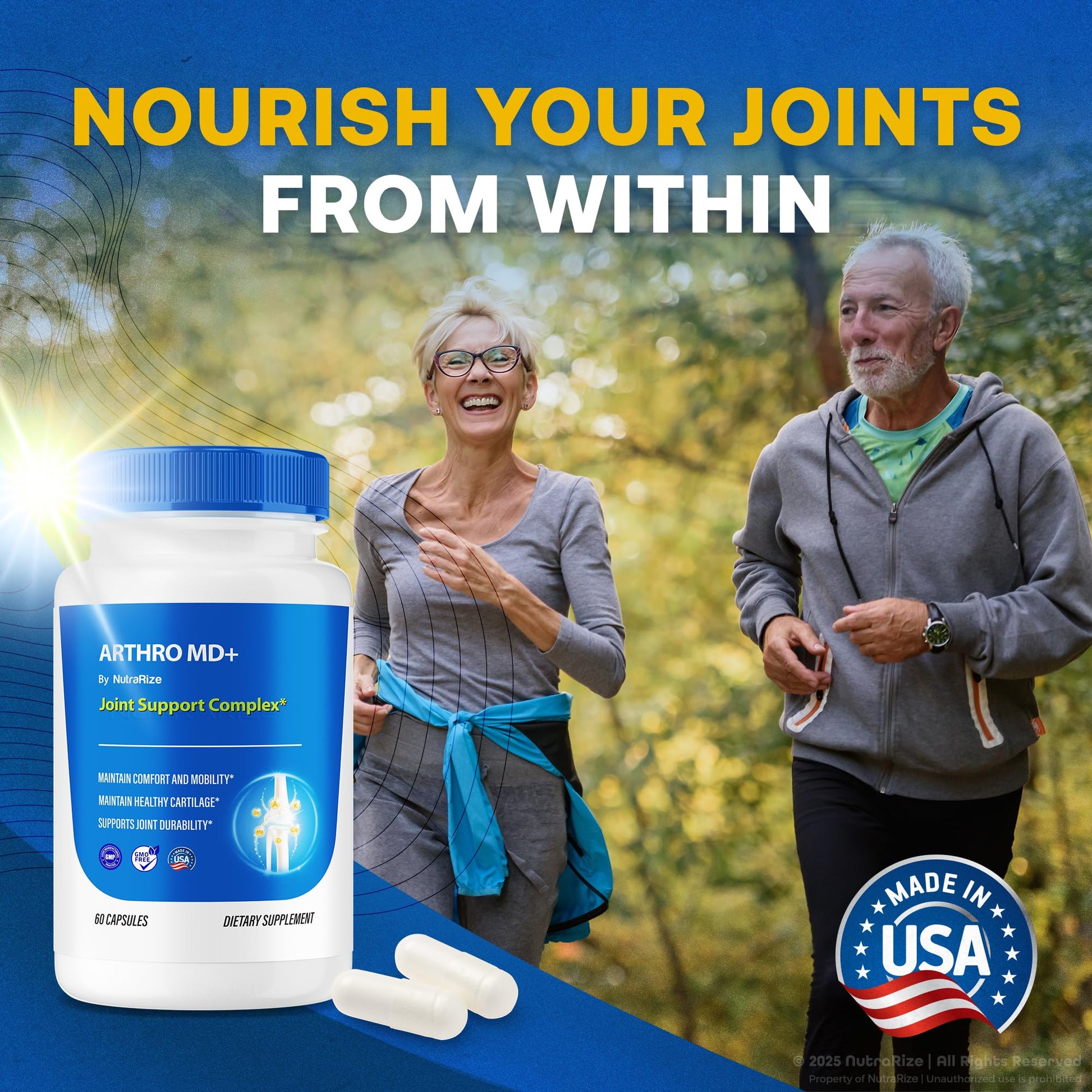 NutraRize (3 Pack) Arthro MD+ Capsules, Official Arthro MD Joint Support, All Natural Formula to Support Flexibility and Mobility, Premium Pills for Healthy Joints, Arthro M D Review (180 Capsules) NutraRize Au supplements
