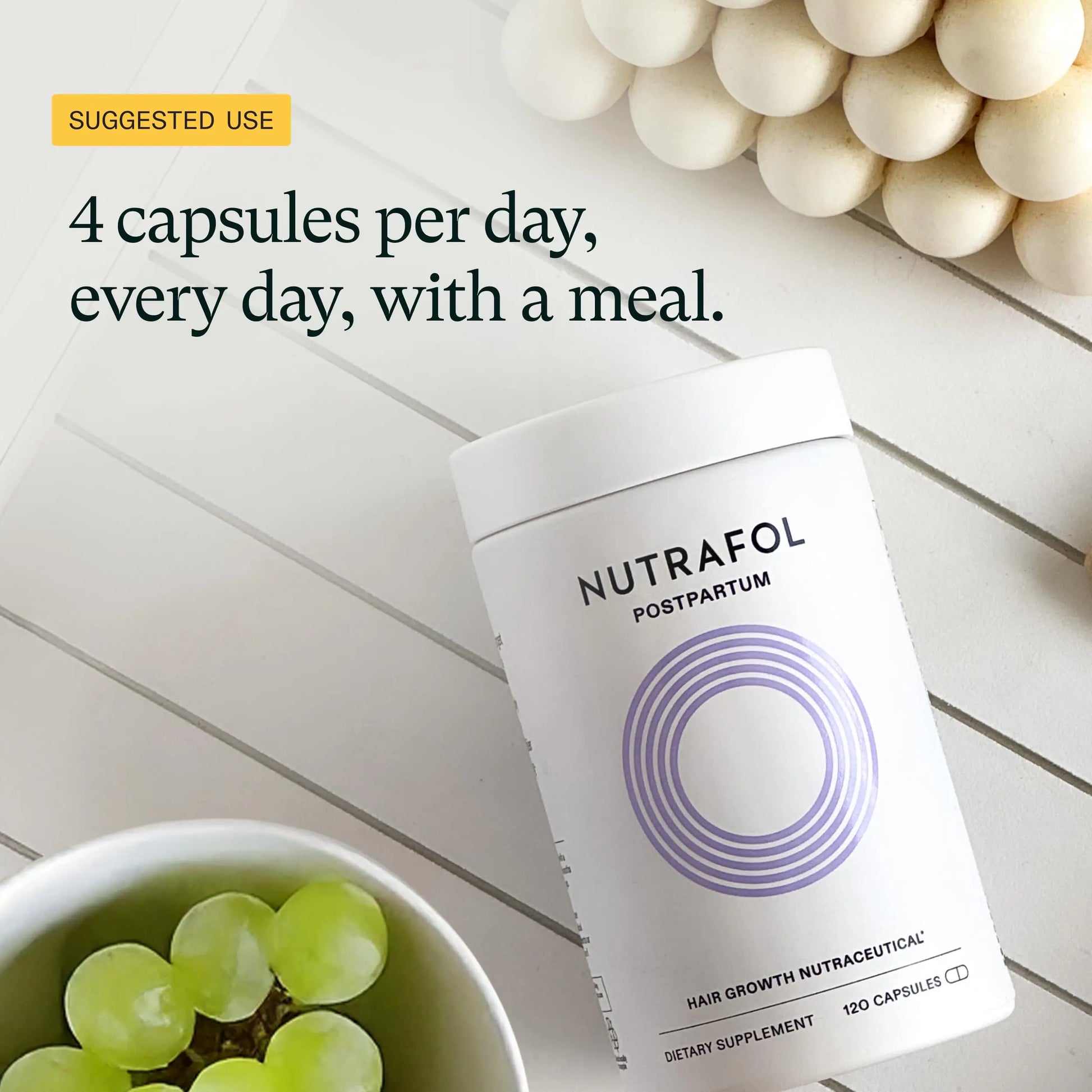 Nutrafol Postpartum Hair Growth Supplements, Clinically Tested for Visibly Thicker Hair and Less Shedding, Breastfeeding-friendly - 1 Month Supply Nutrafol Au supplements