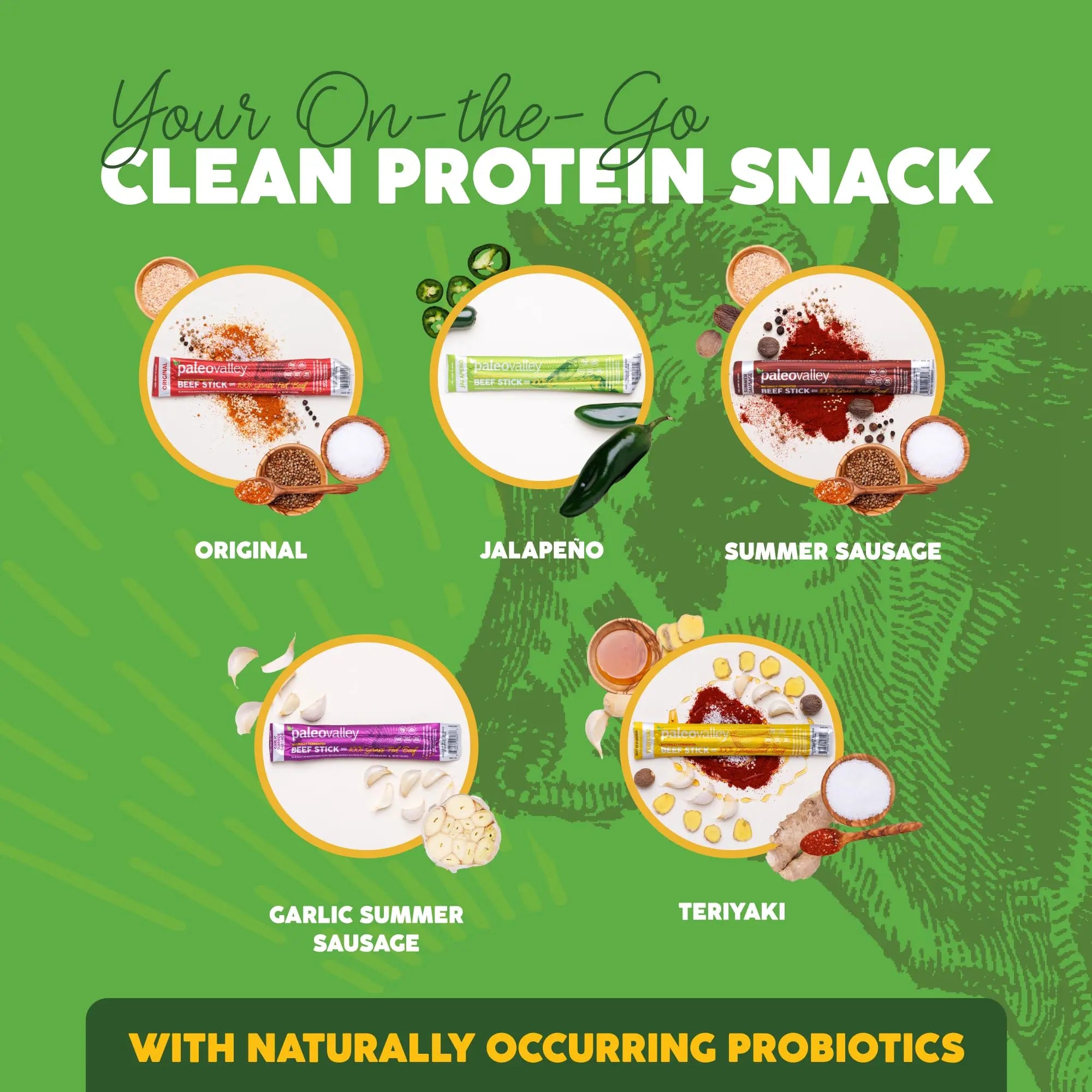 Paleovalley 100% Grass Fed Beef Sticks - Delicious Gluten Free Beef Snack - High Protein Keto Friendly, 50 Count Variety Pack Paleovalley Au supplements