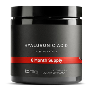 Toniiq Hyaluronic Acid Supplements – Lab Tested 95% Ultra High Purity – Fermented and Bioavailable with Vitamin C – Third Party Lab Tested – 360 Capsules Toniiq Au supplements
