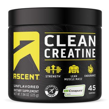 Ascent Clean Creatine Monohydrate Powder - 5G Per Serving, Creapure Creatine Supple Ascent Au supplements