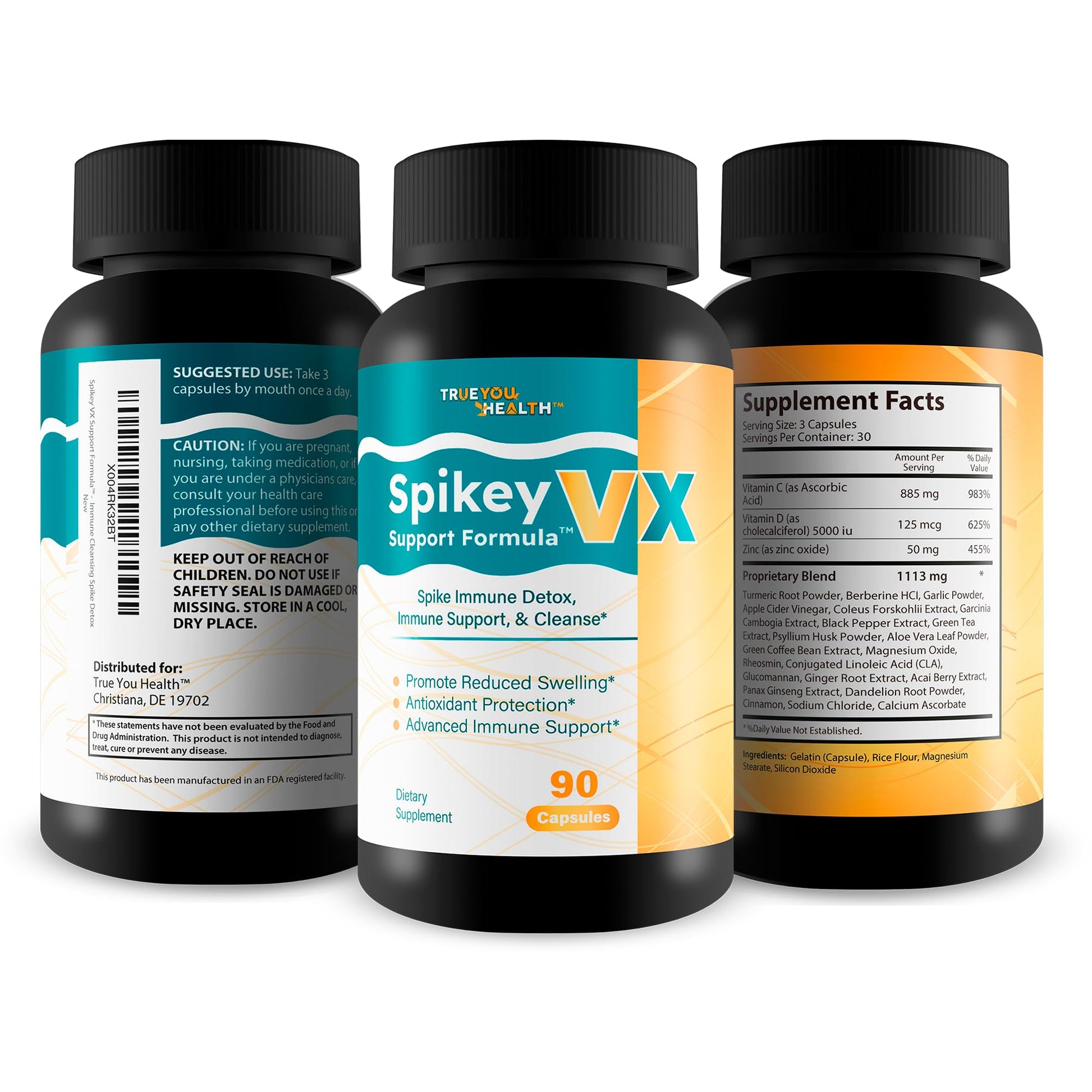 True You Health Spikey VX Support Formula - Our Best Spike Support Formula for Immune System Detox - Daily Zinc Immunity Capsules Vitamin C Immune Boost - Feel The Wellness Spike Detox The Wellness True You Health Au supplements
