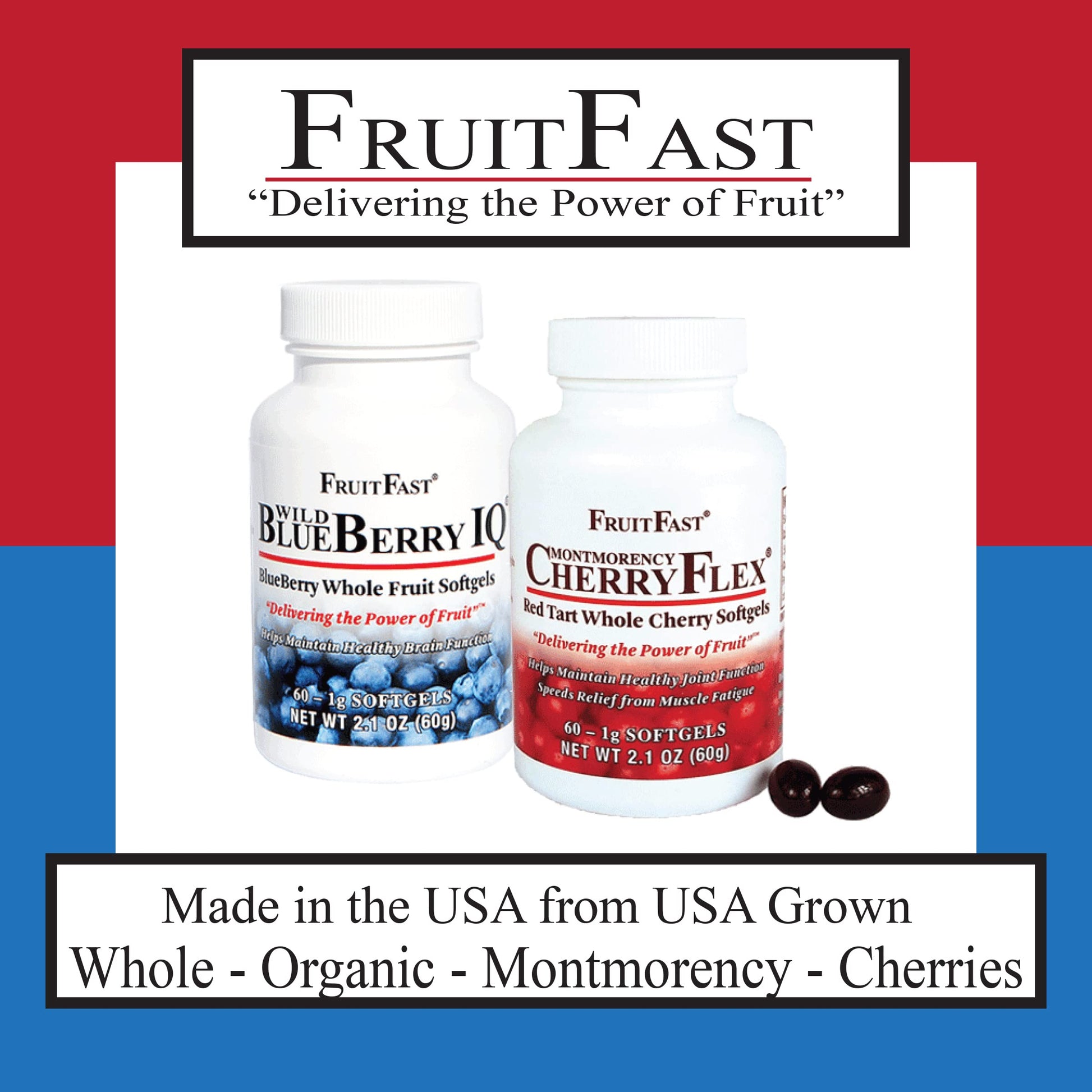 FruitFast CherryFlex 100% Red Tart Organic Cherry Concentrate Supplement - Chewable Softgel - 60 Count - Non-GMO and Gluten Free - Promotes Healthy Joint Function* FruitFast Au supplements