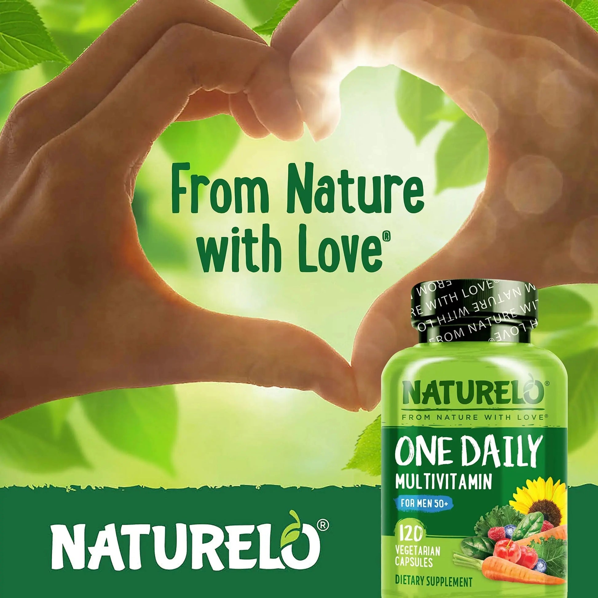 NATURELO One Daily Multivitamin for Men 50+, 120 Capsules One Daily Multivitamin for Women 50+ (Iron Free), 120 Capsules - 4 Month Supply Bundle NATURELO Au supplements