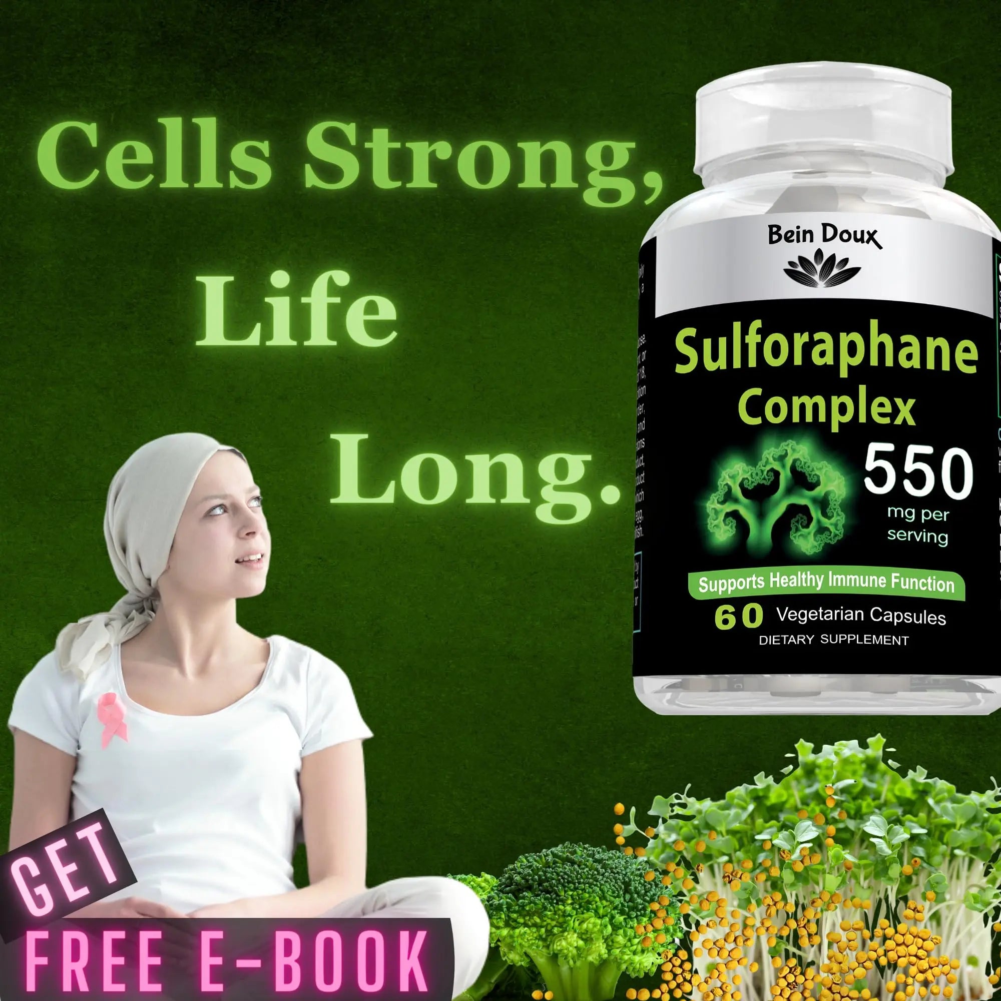 550mg Sulforaphane Supplement with Glucoraphanin and Myrosinase | Broccoli Supplemen BEIN DOUX Au supplements