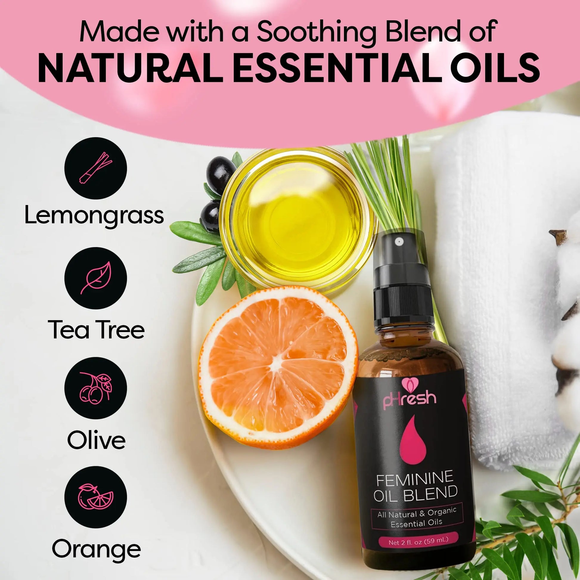 pHresh Feminine Spray - 100% All Natural Yoni Oil for Women - with Tea Tree, Lemongrass, Orange Essential Oils ACE NUTRITION Au supplements
