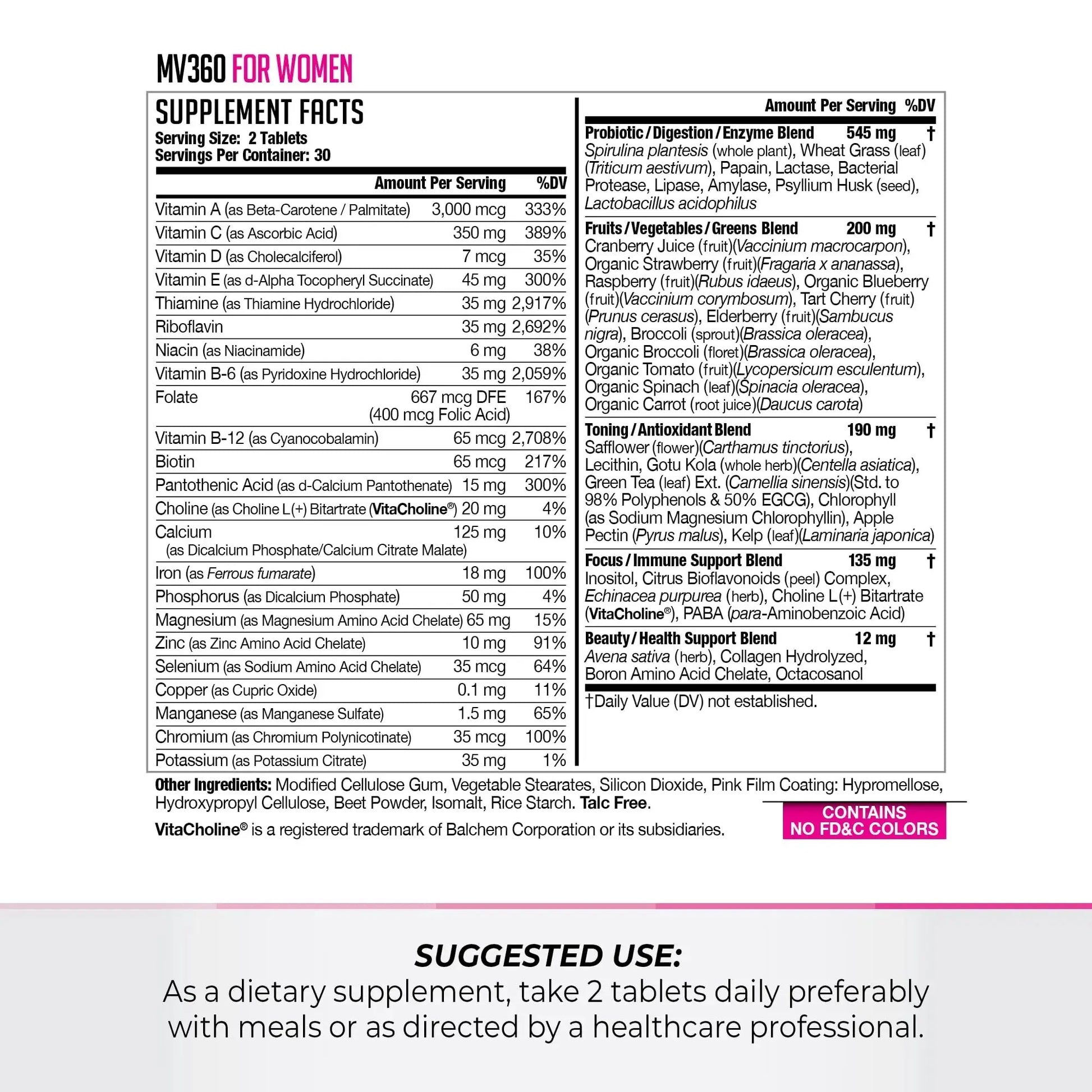 FitLife Brands Women's Nutrition MV360, 5-in-1 Complete Multivitamin with Essential Vitamins for Energy, Digestion, Toning, Immune Support FitLife Brands Au supplements