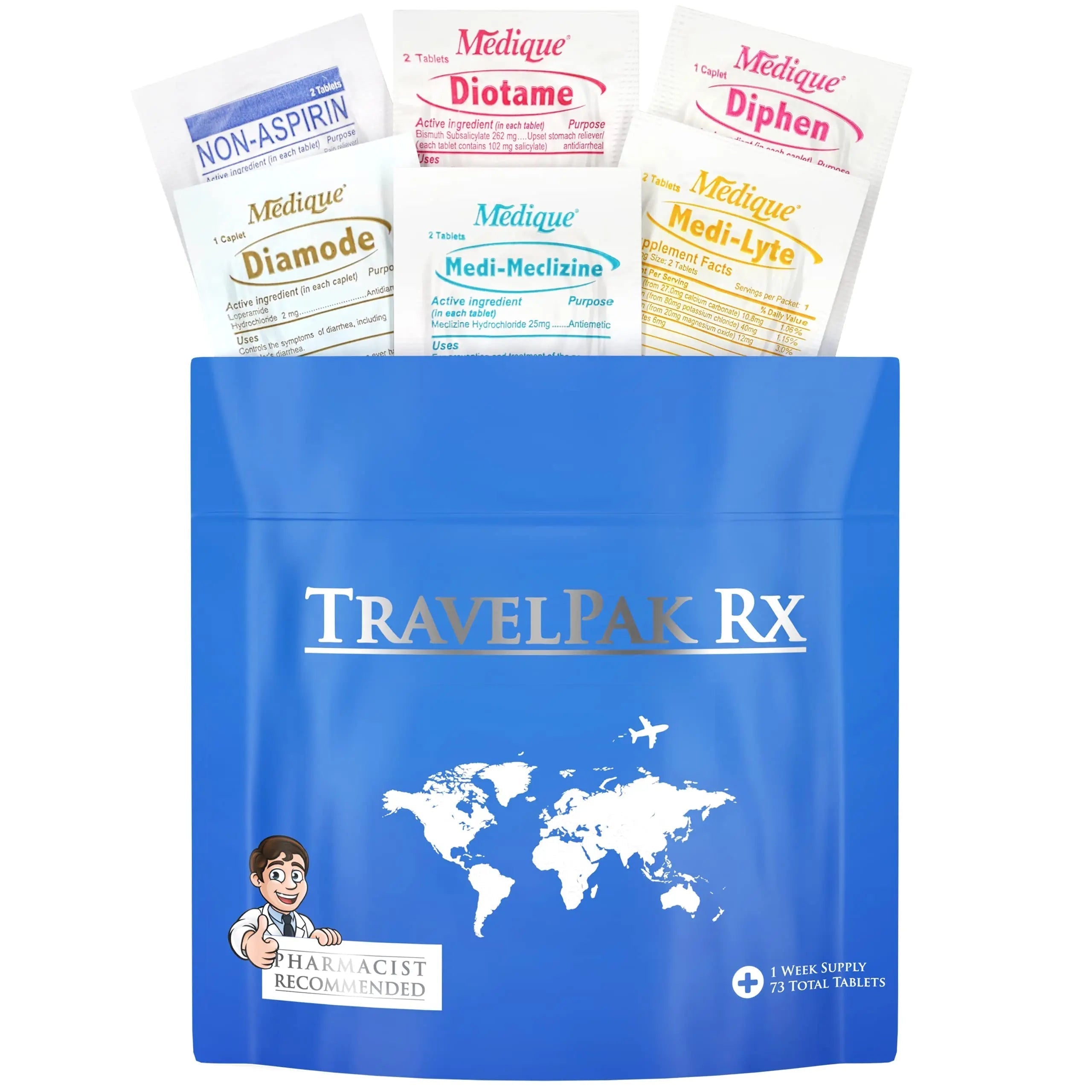 TravelPakRx Travel Essentials Medicine Kit - TSA-Approved Over-The-Counter Individual Medicine Packets, for Travel, Cruises, Camping, Created by Pharmacist TravelPakRx Au supplements