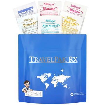 TravelPakRx Travel Essentials Medicine Kit - TSA-Approved Over-The-Counter Individual Medicine Packets, for Travel, Cruises, Camping, Created by Pharmacist TravelPakRx Au supplements
