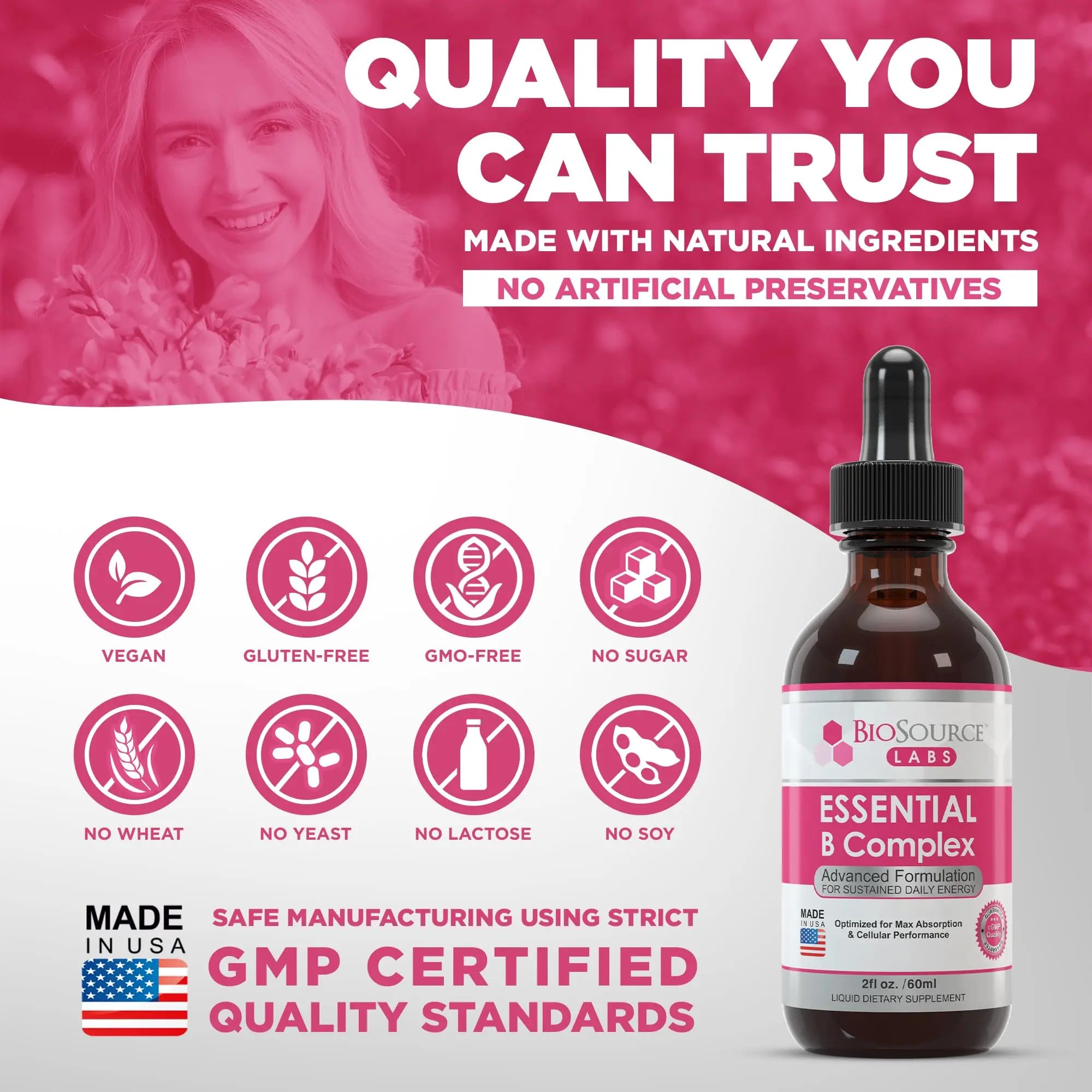 BioSource Labs Essential B Complex - Daily Vegan Vitamin B-Complex Sublingual Liquid BioSource Labs Au supplements