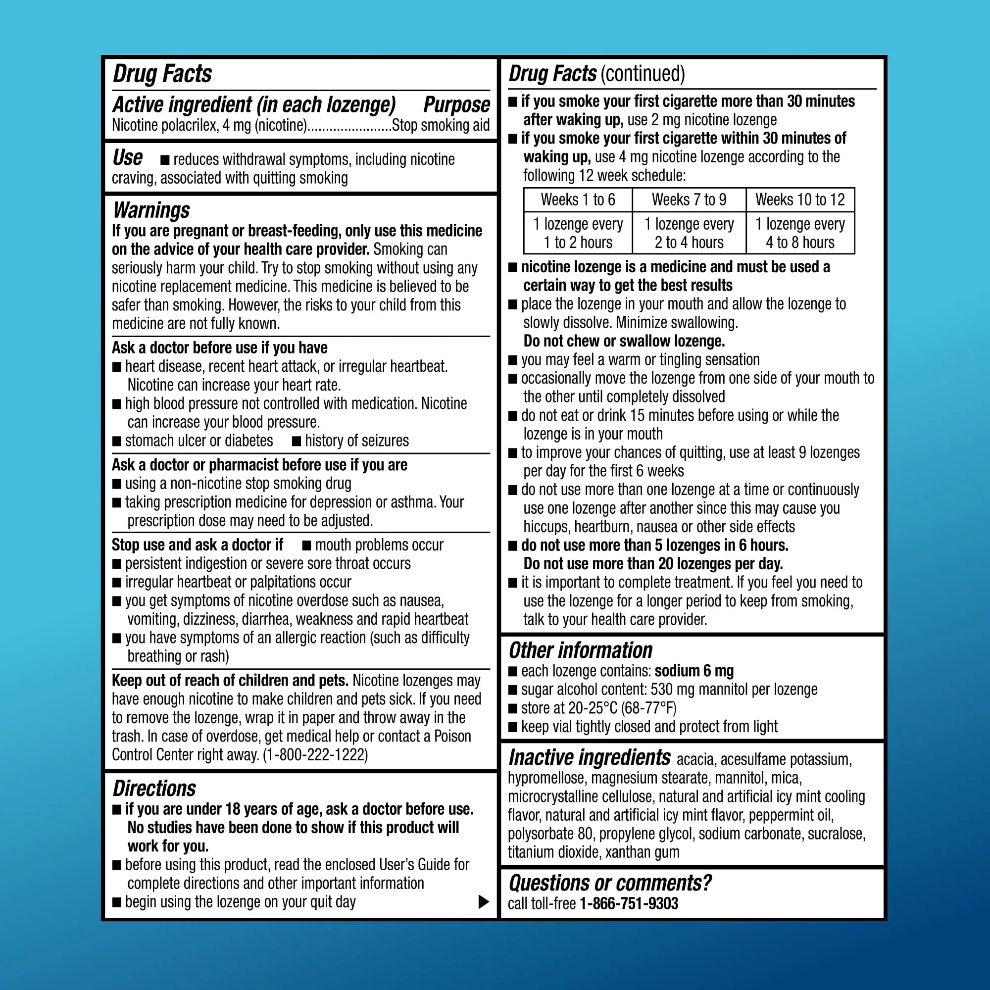 Amazon Basic Care Coated Ice Mint Nicotine Polacrilex Lozenges, 4 mg, Stop Smoking Aid, 120 Count Amazon Basic Care Au supplements