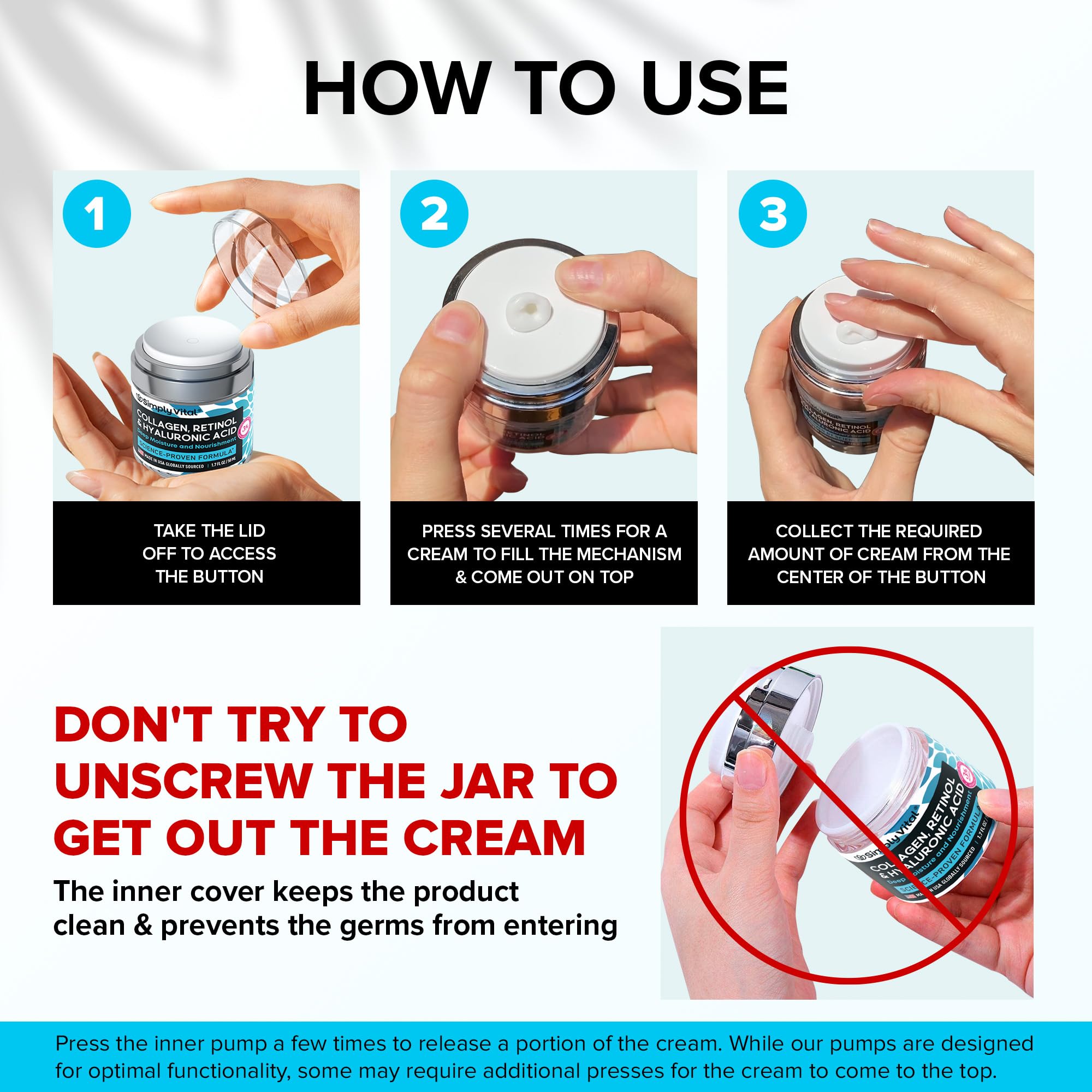 Anti-Aging Face Moisturizer with Retinol, Collagen & Hyaluronic Acid - Made in USA