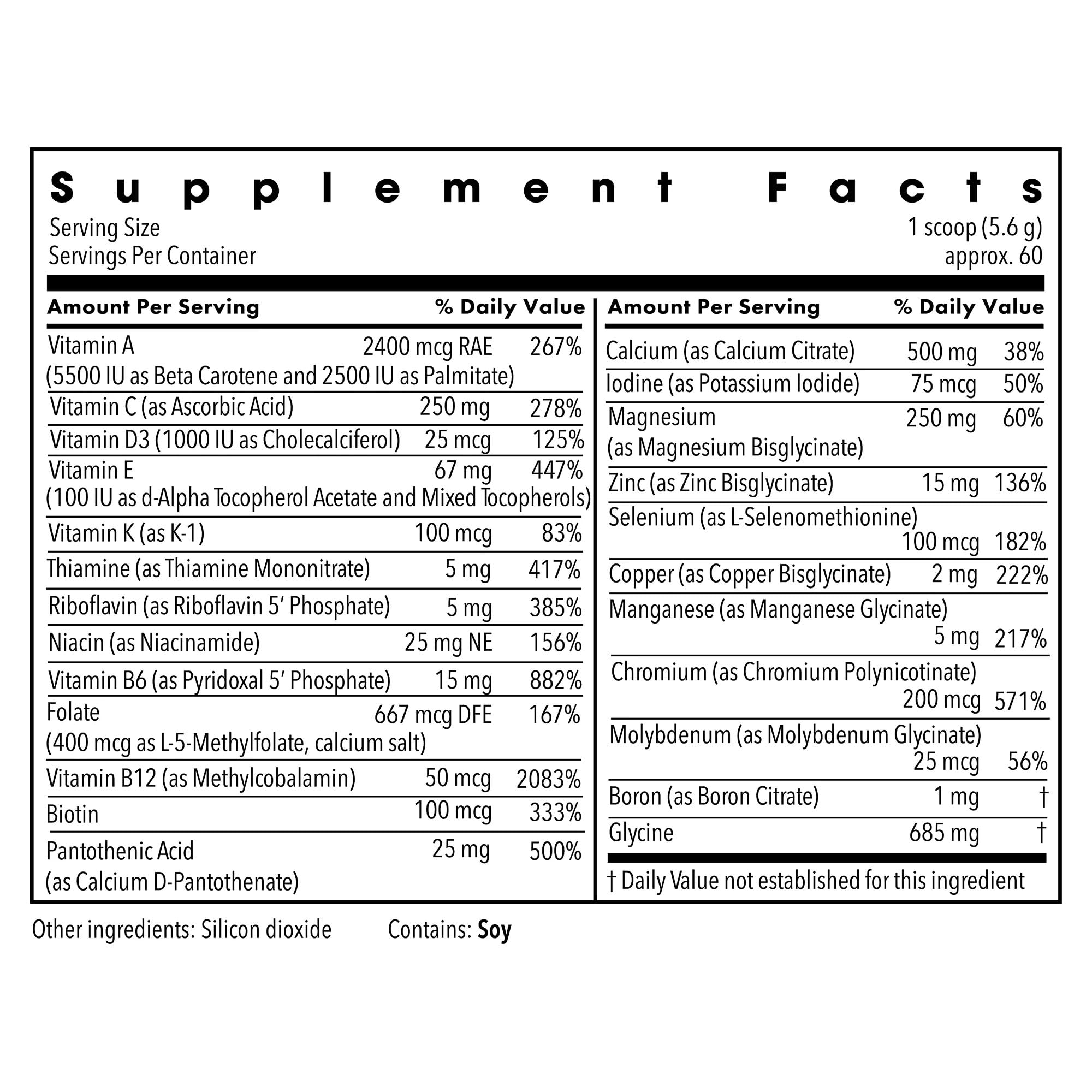 Metabolic Maintenance Vitamin Mineral Base Powder - Iron Free Multivitamin with Active B Vitamins + Chelated Minerals (340 Grams, 60 Servings) Metabolic Maintenance Au supplements