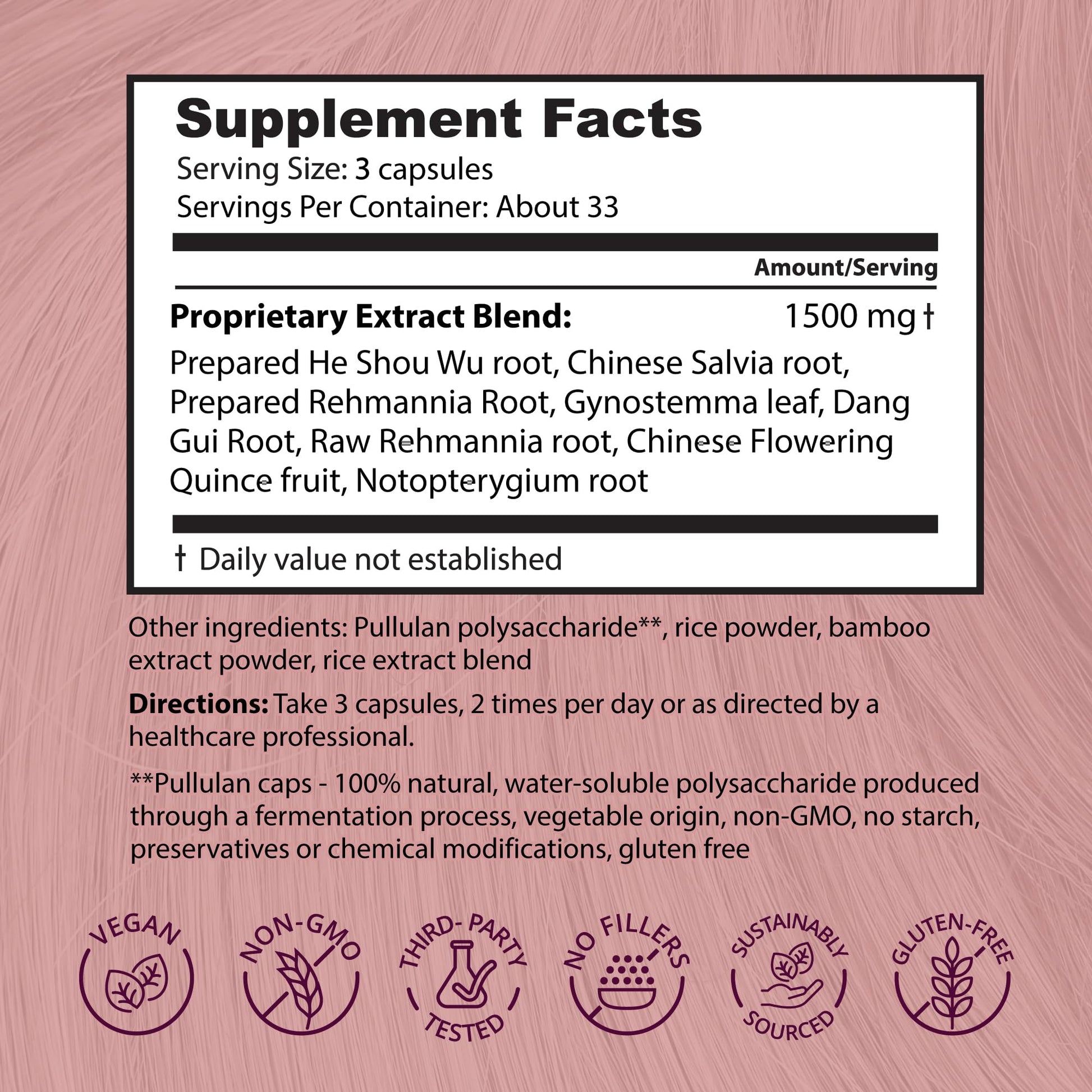 Dragon Herbs Hair and Nails | All Natural Supplement to Support Hair, Nails, Healthy Aging, and Circulation | All Natural Ingredients, Non-GMO (100 Capsules, 500 mg Per Capsule) Dragon Herbs Au supplements
