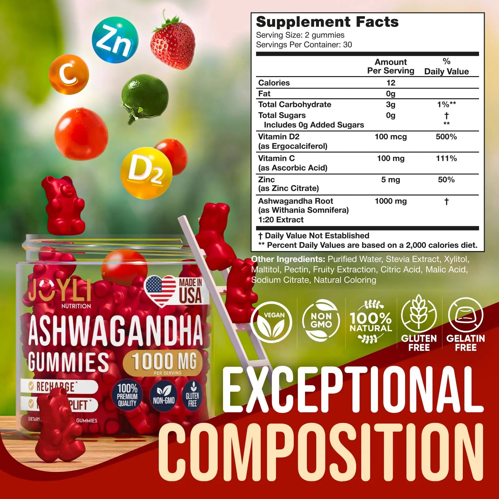 Ashwagandha Gummies for Women & Men - Natural Calm Gummies with Ashwagandha JOYLI Nutrition Au supplements