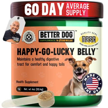 Better Dog Supplements Happy-Go-Lucky Belly by Cesar Millan - Natural Dog Digestive Support Powder – Dog Constipation Relief, Gut Balance & Regularity with Herbal Fiber for Dogs – 4oz (60-Day Supply) Better Dog Supplements By Cesar Millan Au supplements