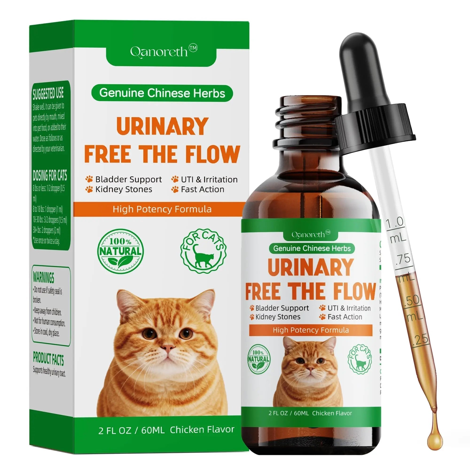 Cat Bladder Remedy for Stones & Crystals, Kidney StonesDissolver forCat- Urinary Free The Flow - Cat Urinary Tract Infection Treatment for Stones, Herbal CatUTI Remedy for Stone Relief & Prevention Qanoreth Au supplements