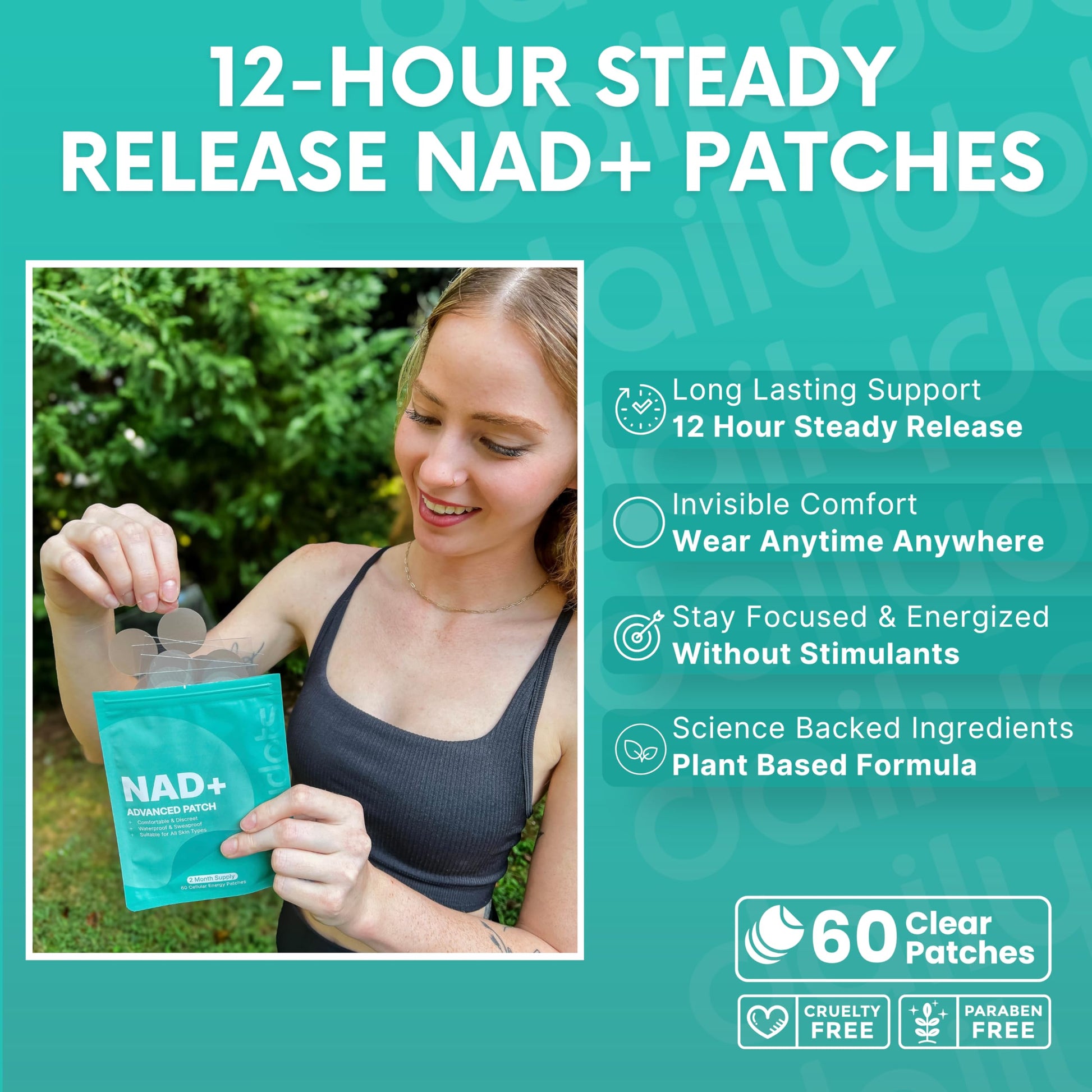 Daily Dots NAD+ Patches | Energy, Healthy Aging & Wellness Support | 12 Active Blends incl. Nicotinamide & CoQ10 | Time Release Patch | for Men & Women (60 Patches) Daily Dots Au supplements