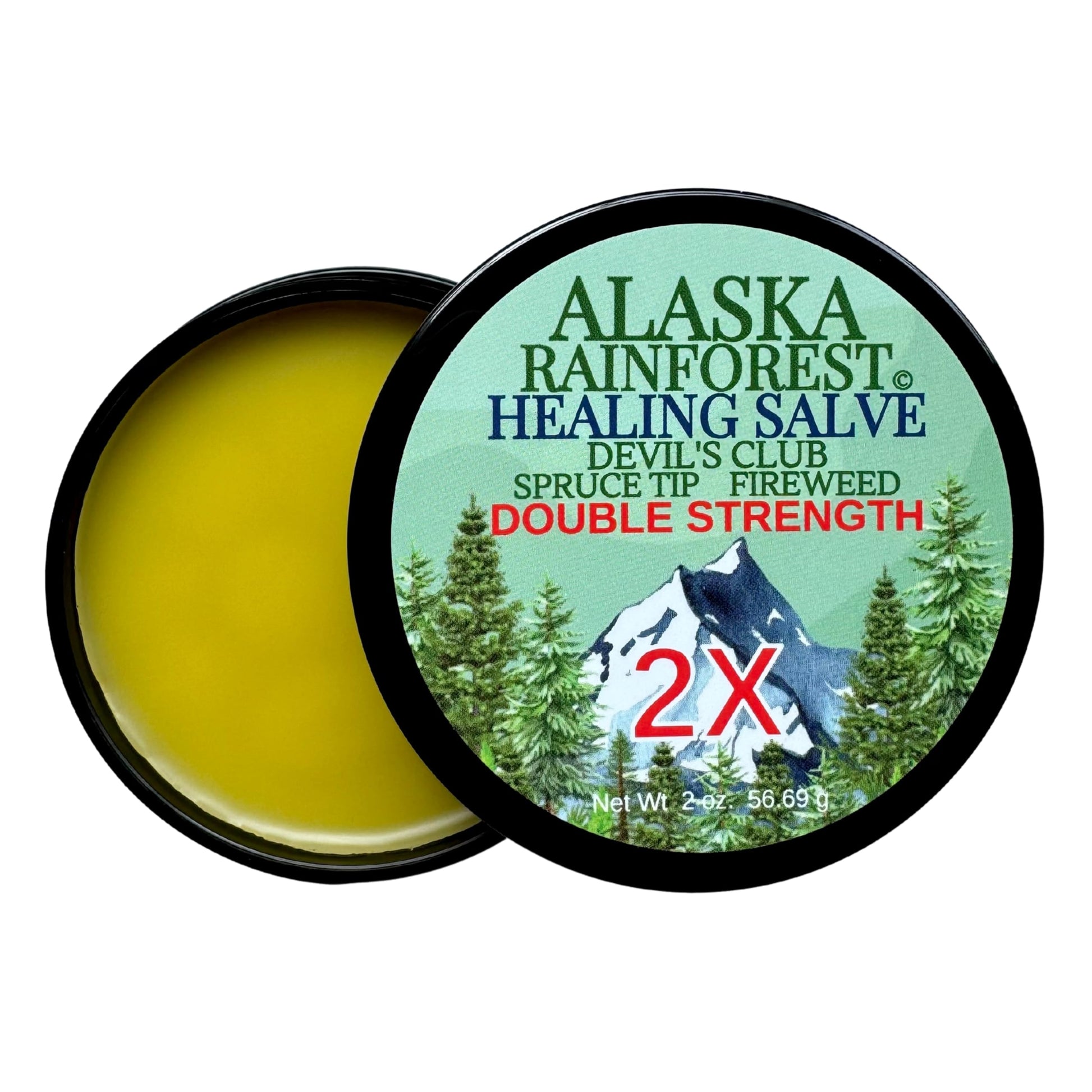 Snowy Summit Alaska Rainforest 2X Salve - Salve for Dry Skin & Joint Relief - Natural Super Salve for Soothing Skin with Gentle Aroma - Body & Hand Salve - Muscle Rub with Alaskan Devil’s Club Oil Snowy Summit Au supplements