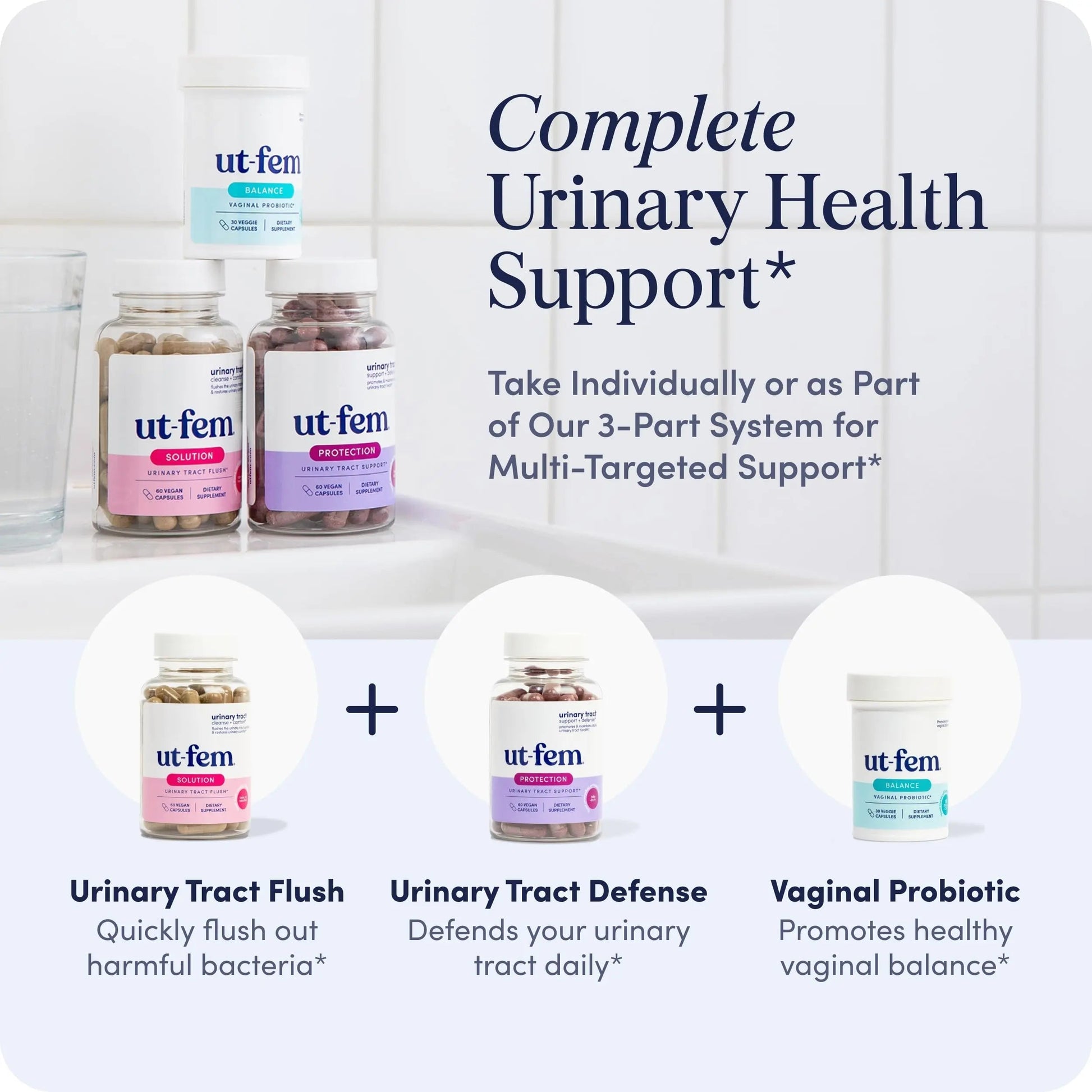 UT-Fem Solution - Fast-Acting Urinary Tract Flush for Women, Proactive UTI Support, Promotes Cleansing & Comfort, Clinical-Strength D-Mannose, Cranberry, and Natural Ingredients - 60 Vegan Capsules UT-Fem Au supplements