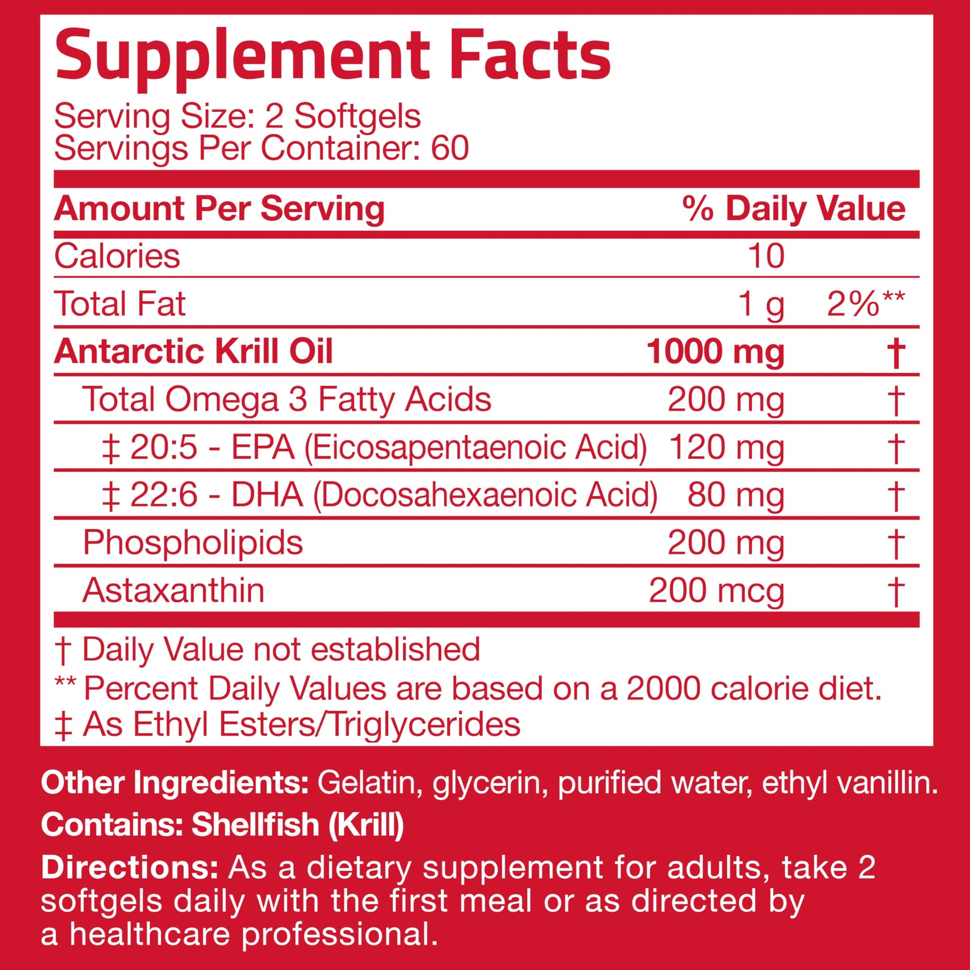 Bronson Antarctic Krill Oil 1000 mg with Omega-3s EPA, DHA, Astaxanthin and Phospholipids 120 Softgels Bronson Au supplements