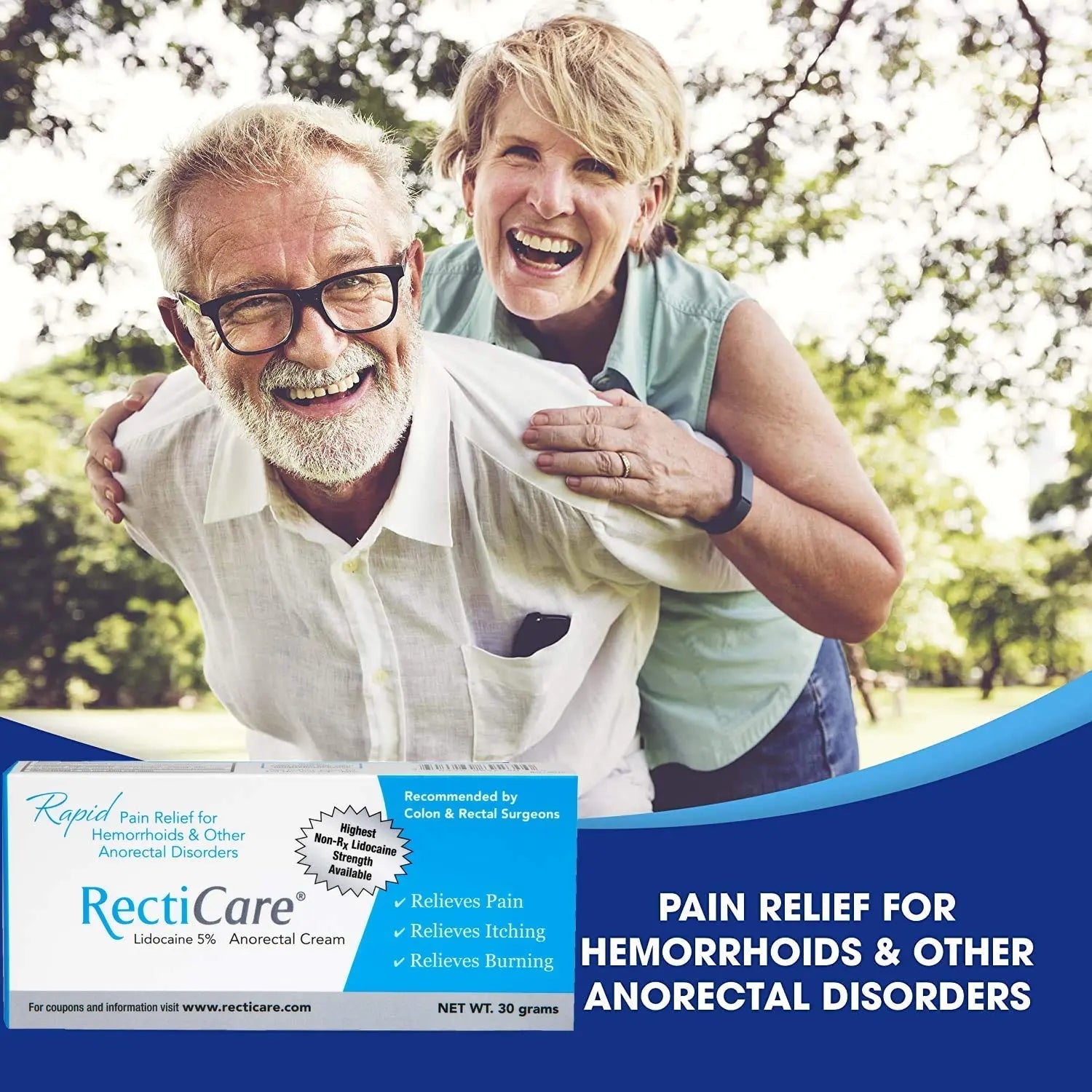 Recticare Anorectal Lidocaine 5% Cream: Topical Numbing Cream for Treatment of Hemorrhoids & Other Anorectal Disorders - 30g Tube Recticare Au supplements