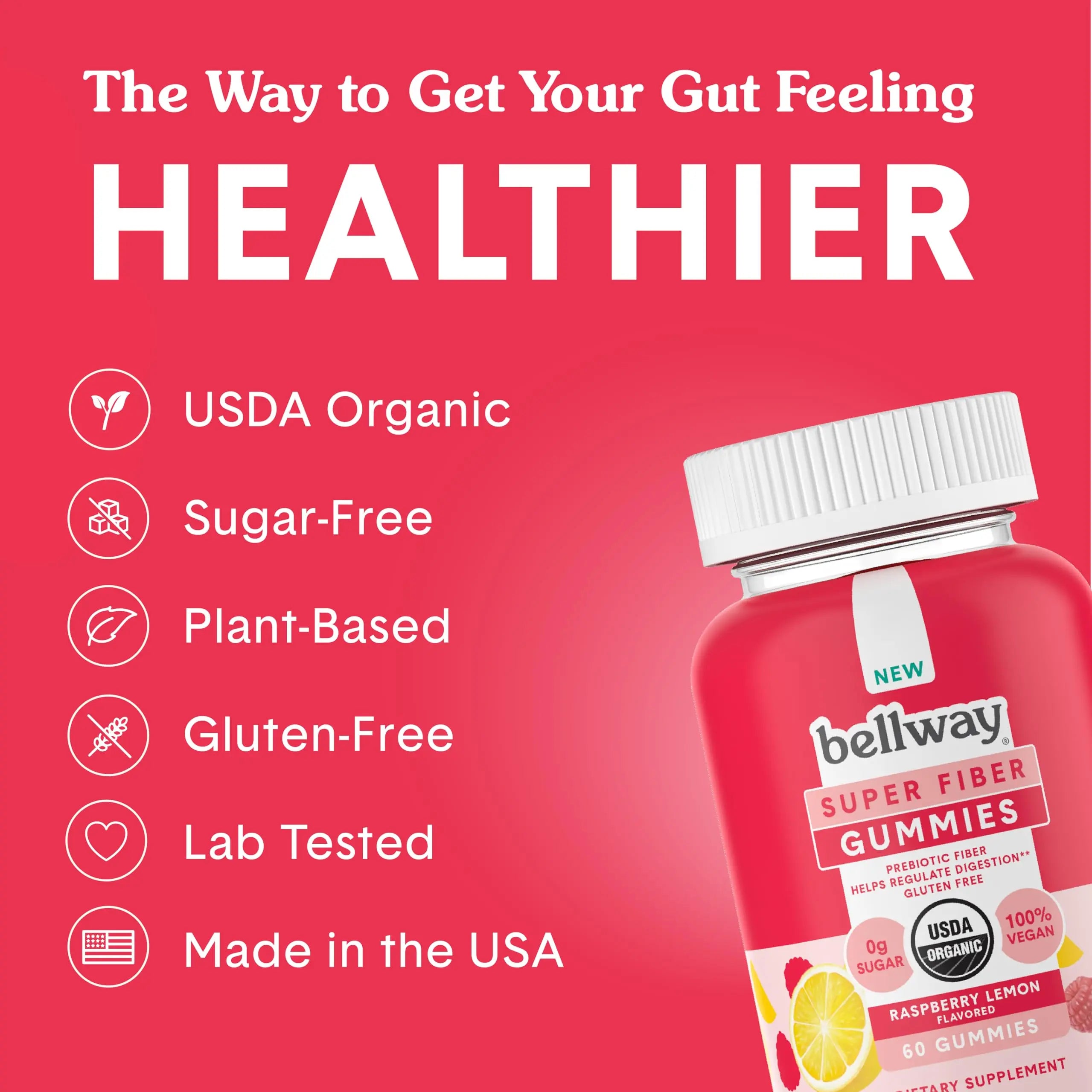Bellway Super Fiber Gummies for Adults (3 Pack) - Sugar Free Organic Fiber Supplement Bellway Au supplements