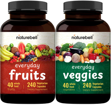 Fruit and Veggies Supplement – 480 Total Vegetarian Capsules | Balance of Natural 40 Whole Fruits & Veggies Blend | Fresh Superfood Formula with Vitamins and Minerals – Non-GMO NatureBell Au supplements
