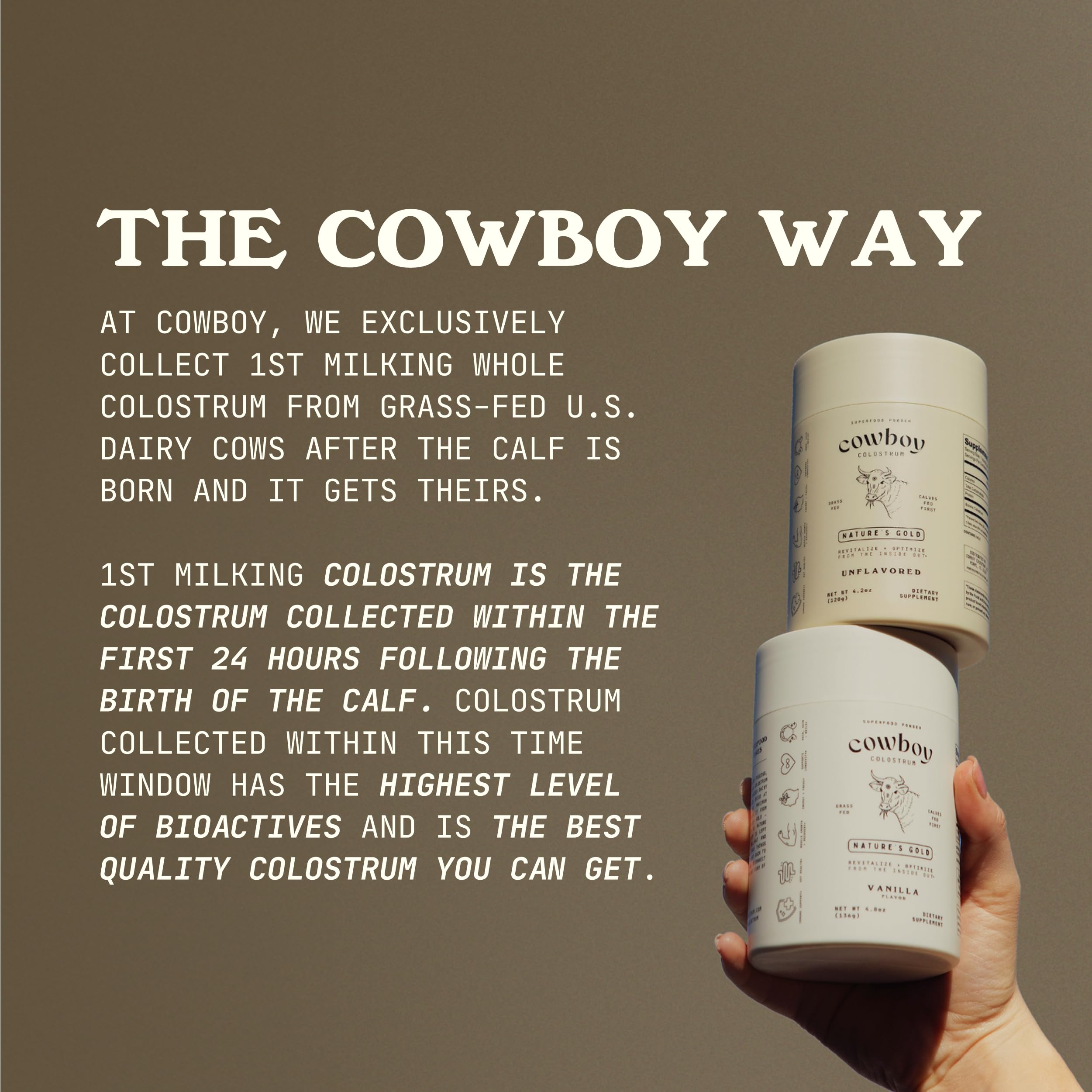 COWBOY COLOSTRUM Powder Travel Packs - Bovine Colostrum Powder - First Day Milking Whole Colostrum - Grass Fed Colostrum Supplement for Gut Health, Immunity, Skin & Hair (Unflavored, 30 Servings) COWBOY COLOSTRUM Au supplements