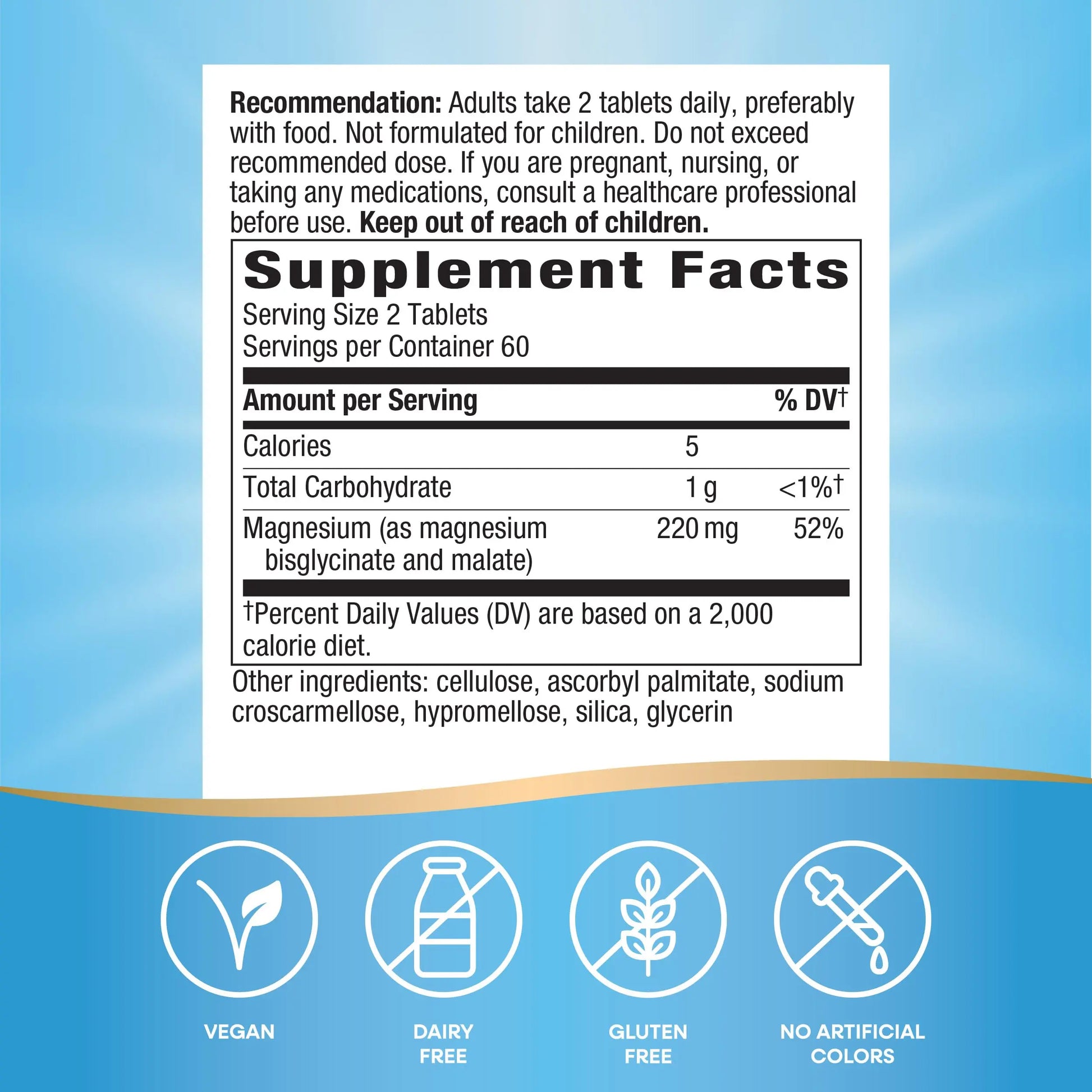 Nature's Way Magnesium Glycinate Complex, Supports Heart, Muscle, Nerve Function*, Highly Absorbable, 220 mg per 2-Tablet Serving, No Gluten, Vegan, 120 Tablets Nature's Way Au supplements