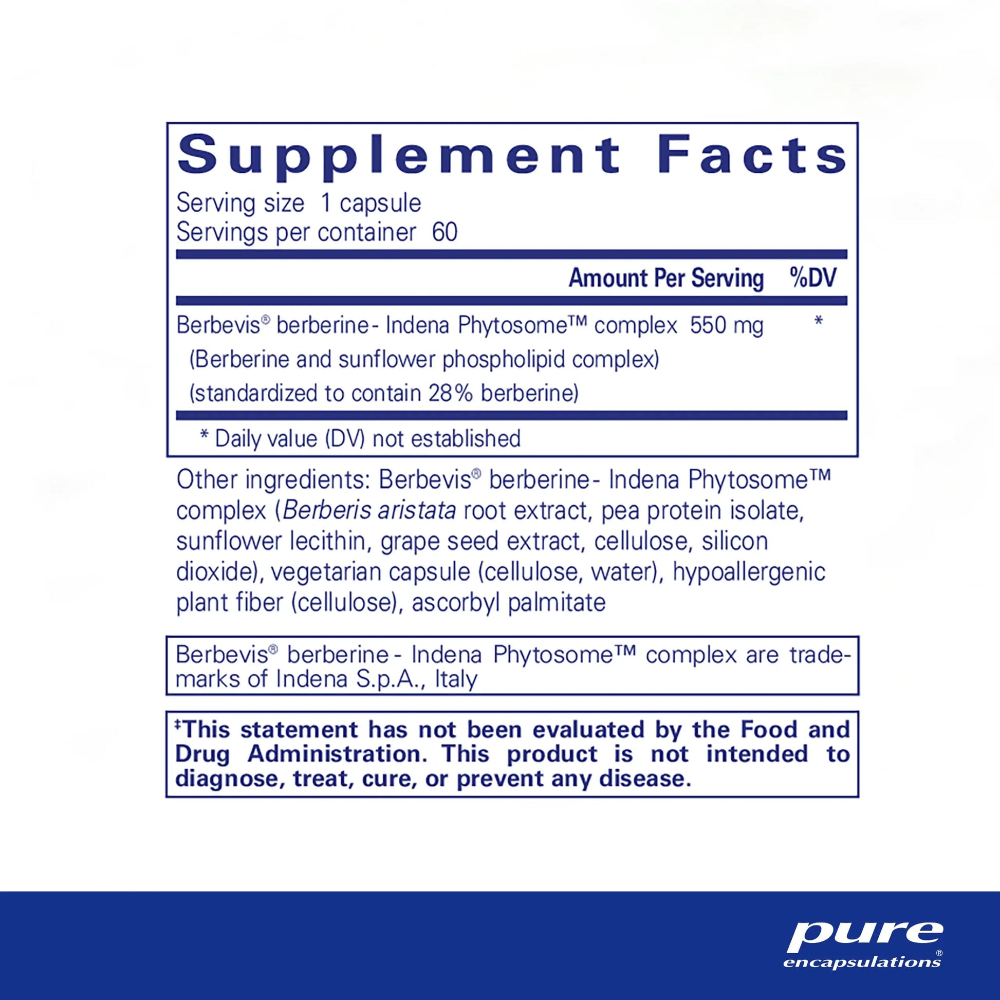 Pure Encapsulations Berberine UltraSorb | Enhanced Absorption Berberine | 60 Capsules Pure Encapsulations Au supplements