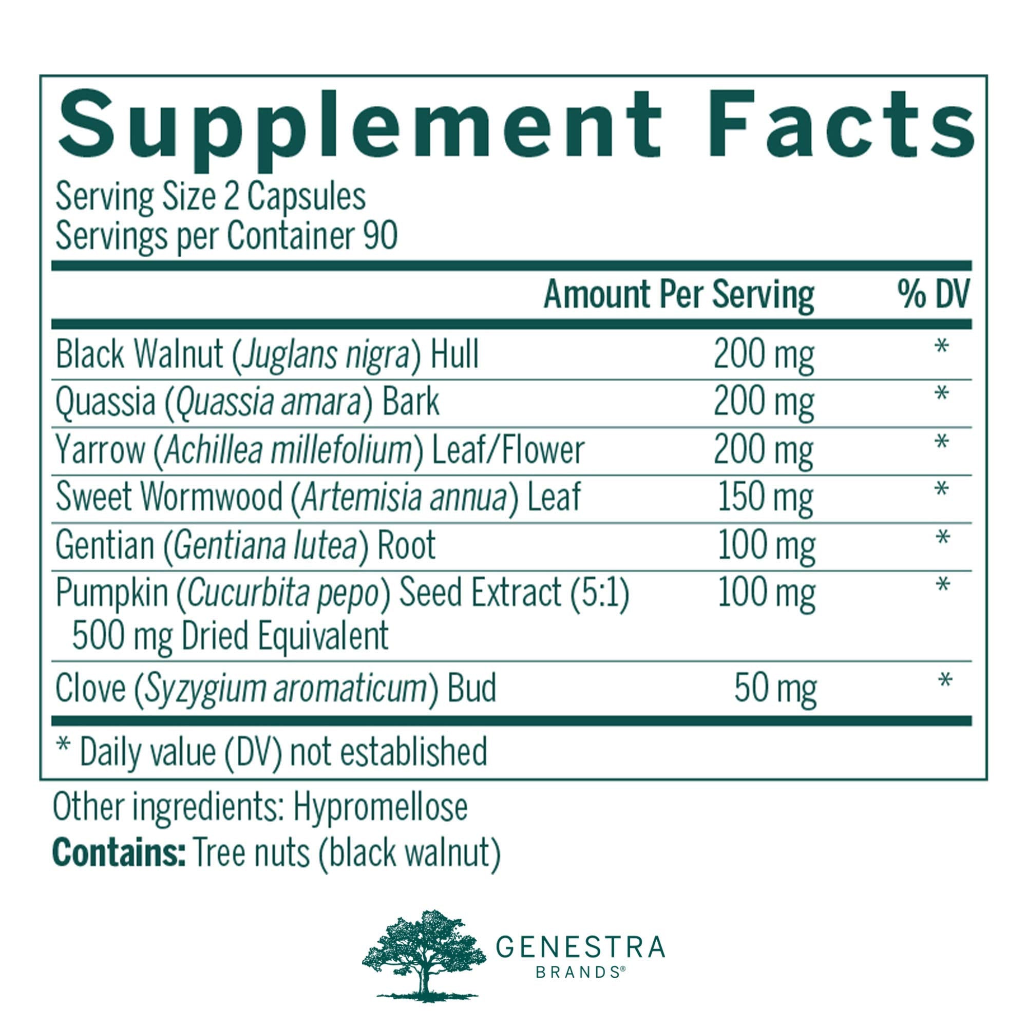 Genestra Brands Black Walnut Capsules | Herbal Formula to Support Digestive Health | 90 Capsules Genestra Brands Au supplements
